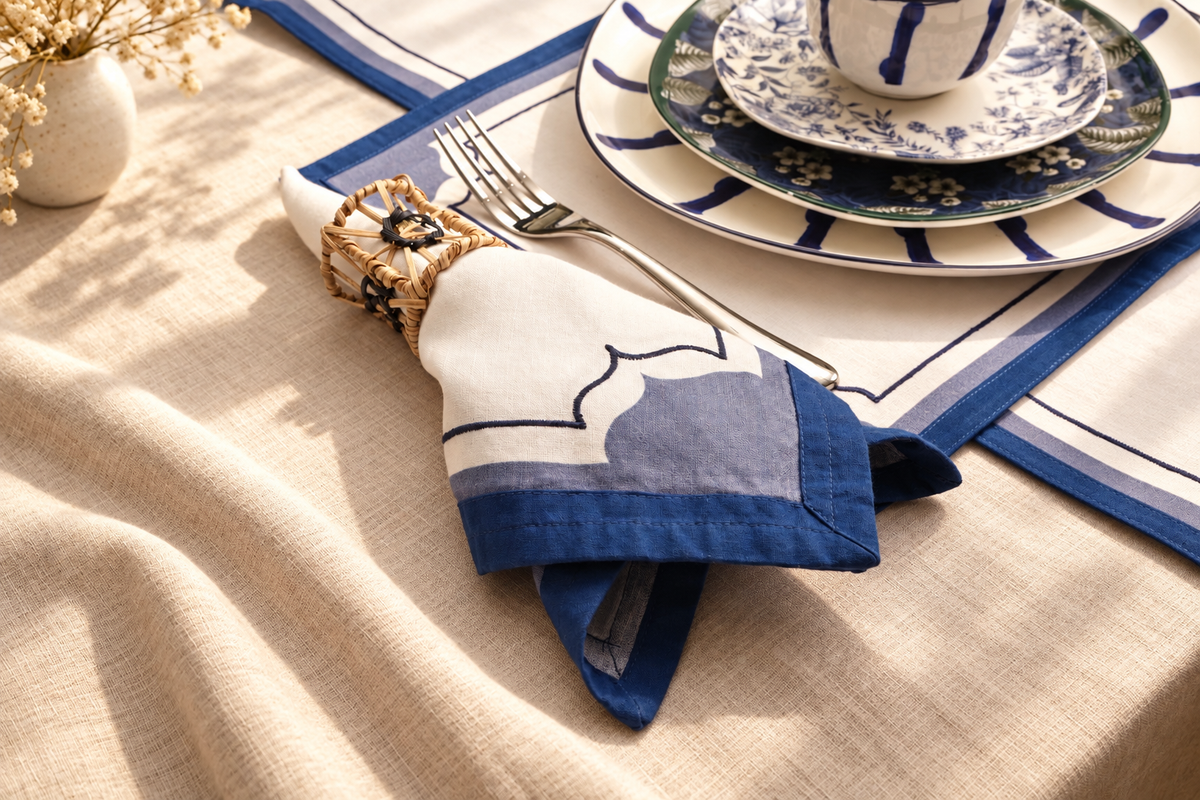 Maduram Pure Linen Placemat & Napkin Gift Set of 8