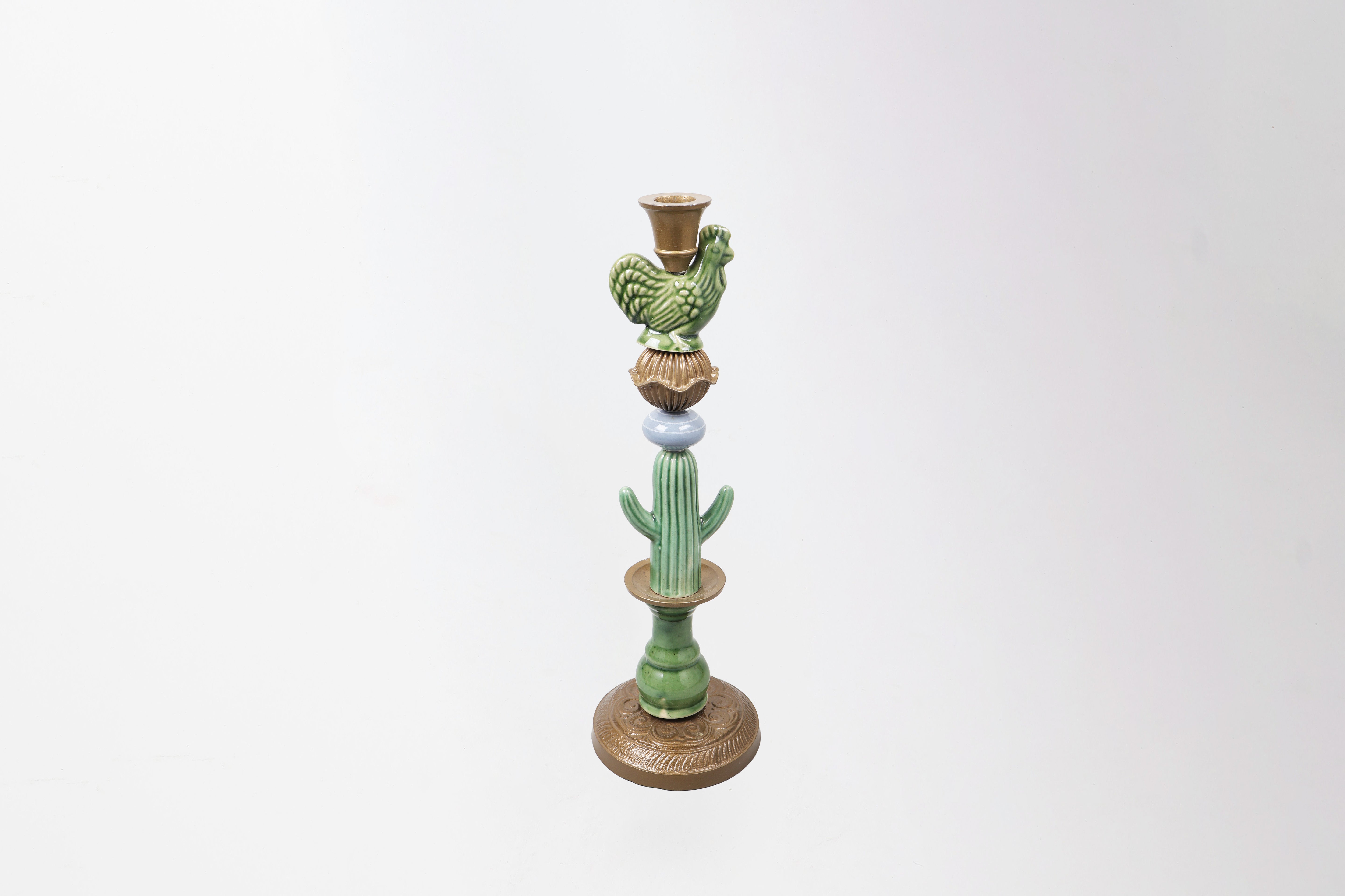 Mexican Porcelain Single Candle Stand