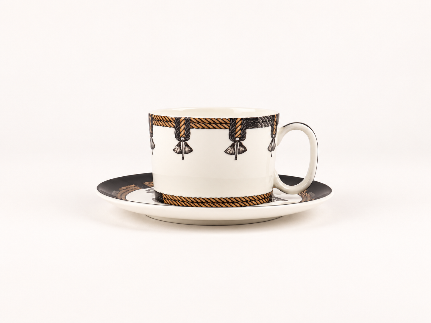 Cordage Tea cup with Saucer- Tassel
