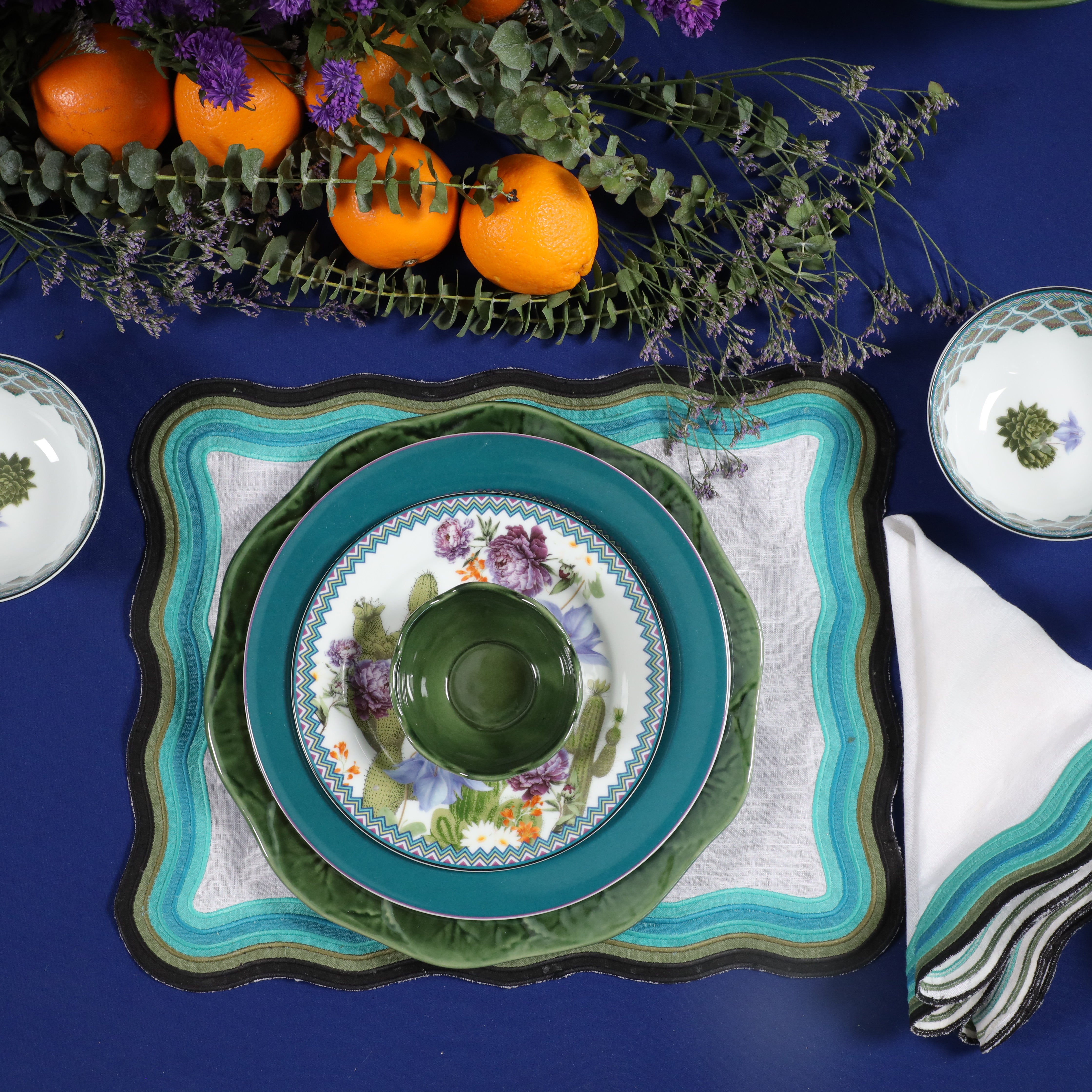 Mexican Embroidered 100% Pure Linen Table Napkin