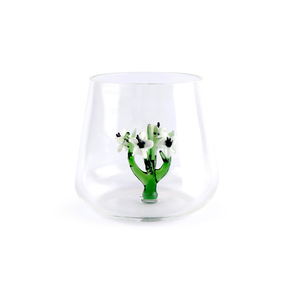 Jardin Drinking Glass Tumbler- White