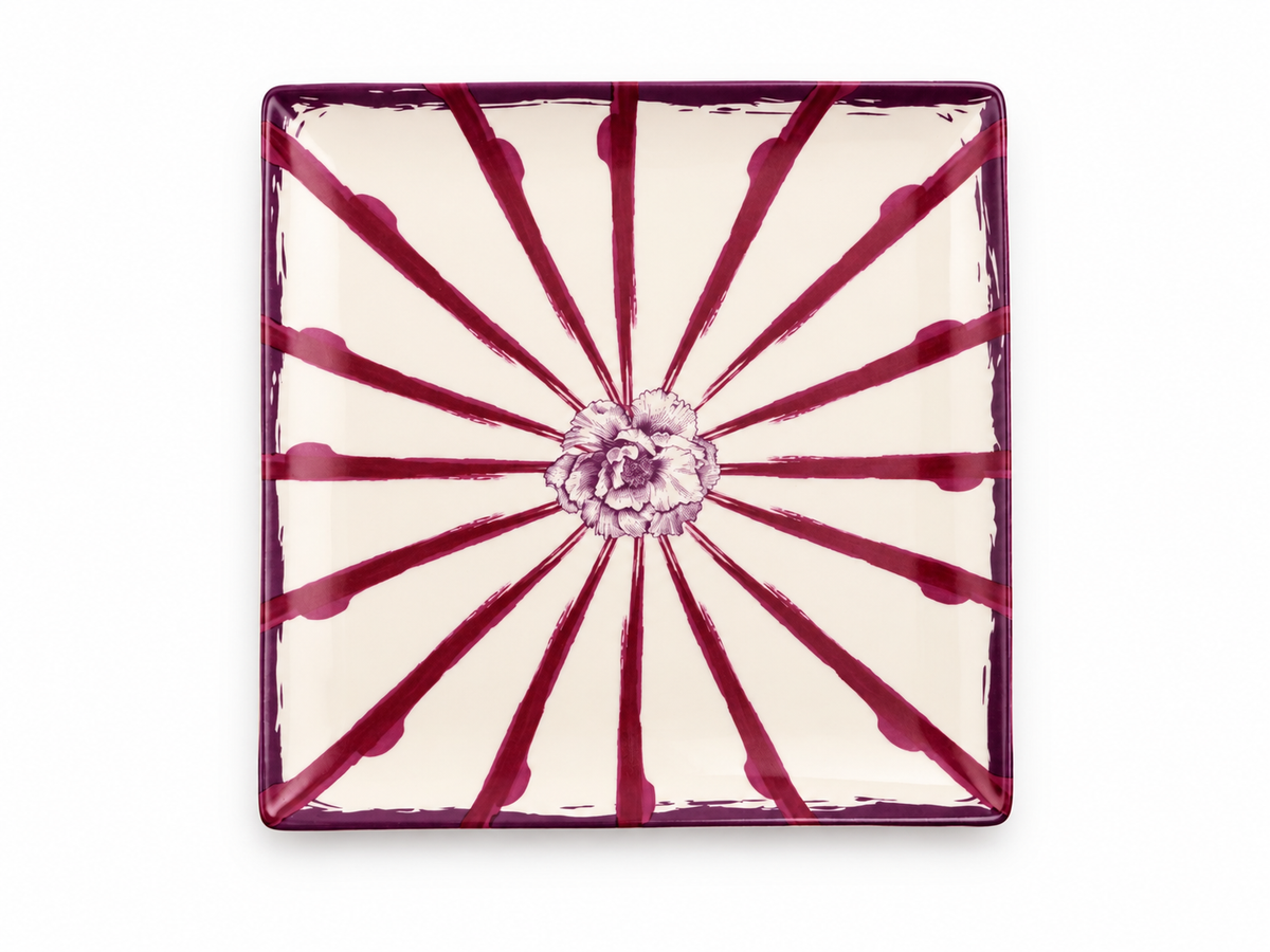 Jardin Square Plate- Purple