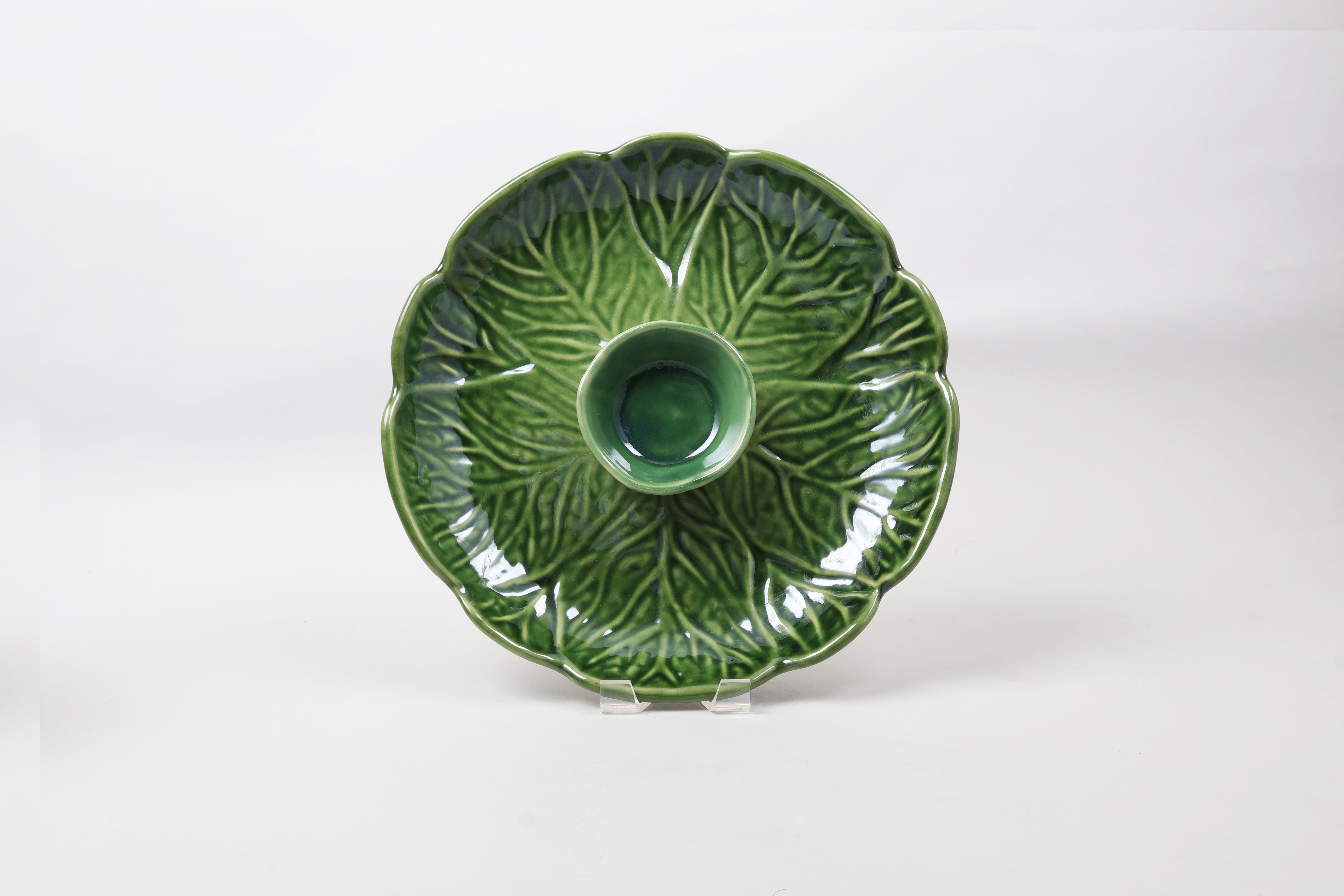 Mexican Clay Green Serving Dish with Dip