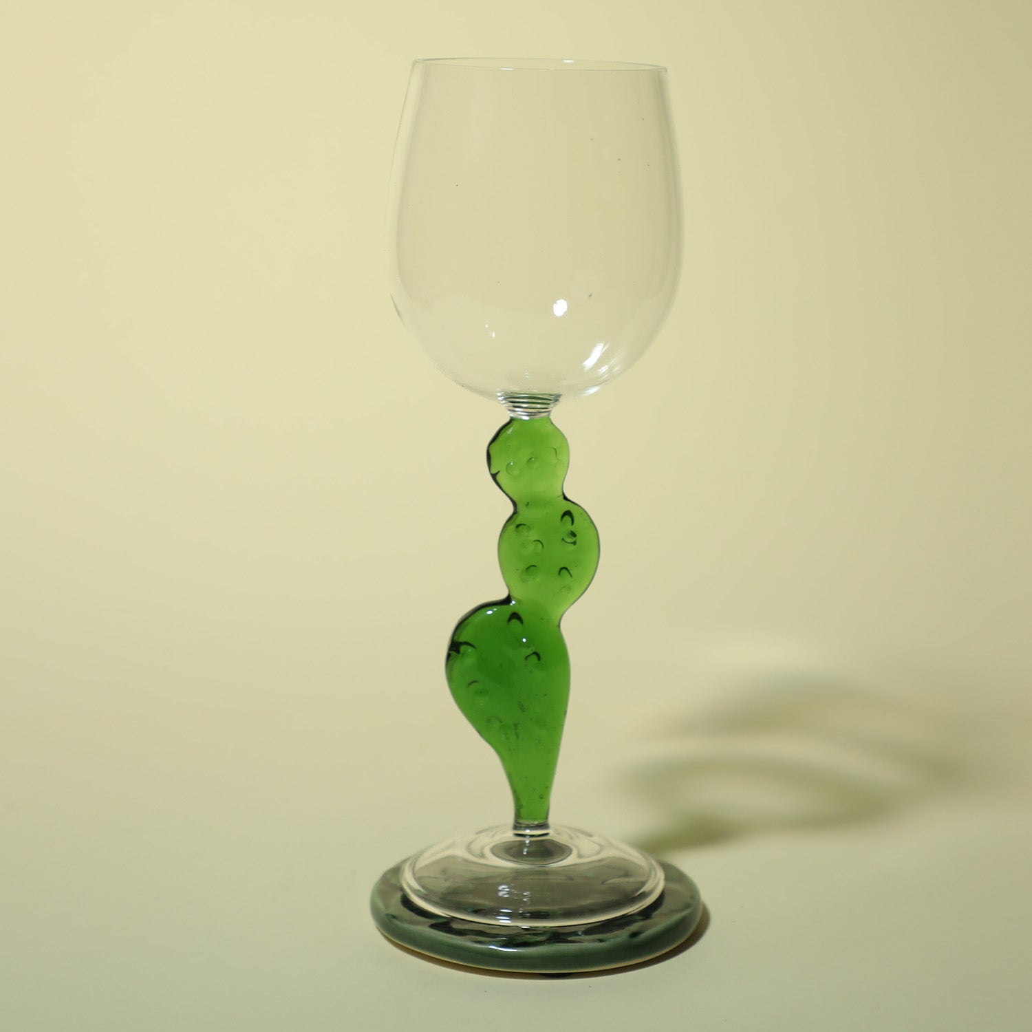 Mexican Wine Glass with Green Cactus