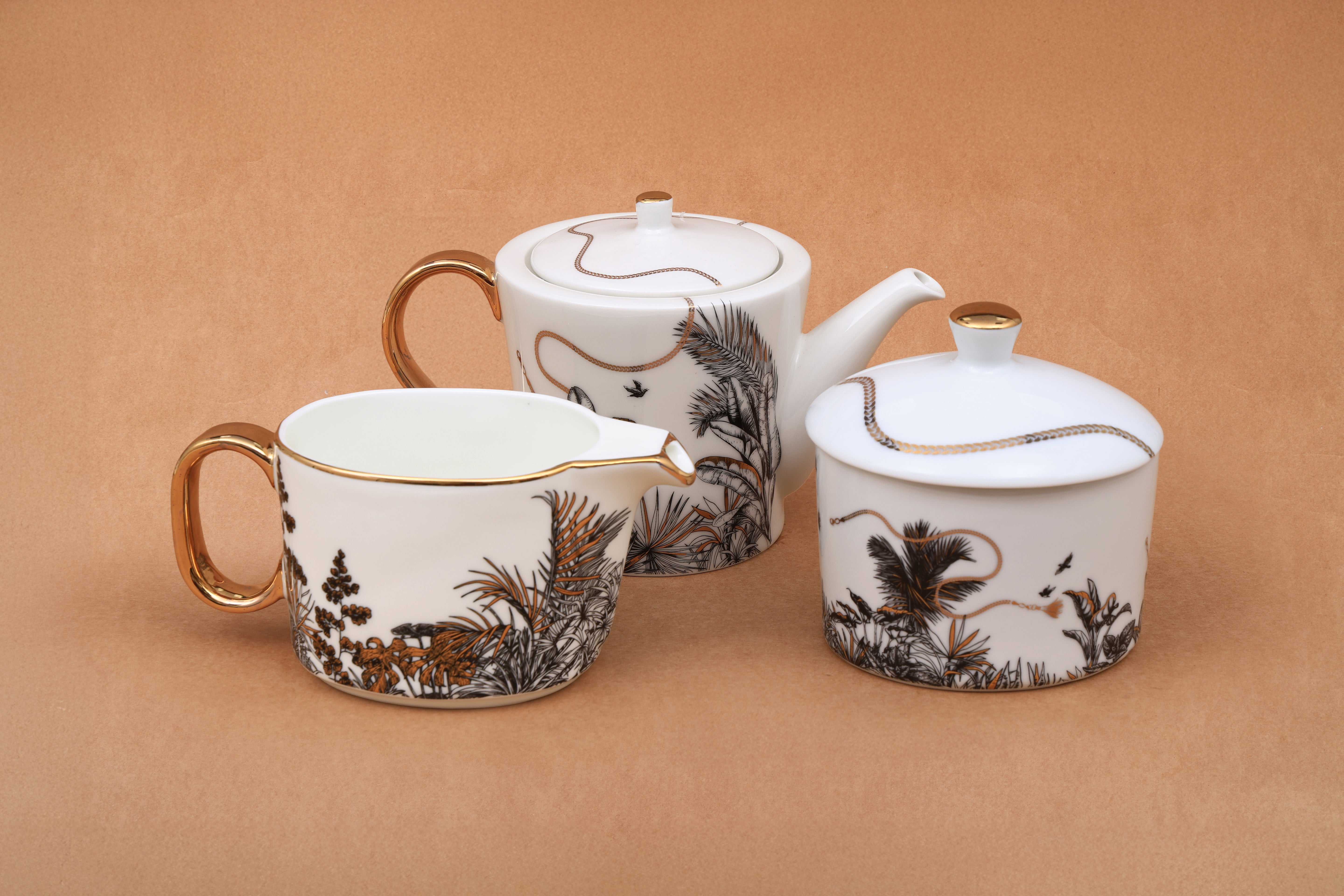 Safari Tea set (Kettle, sugar pot & creamer)
