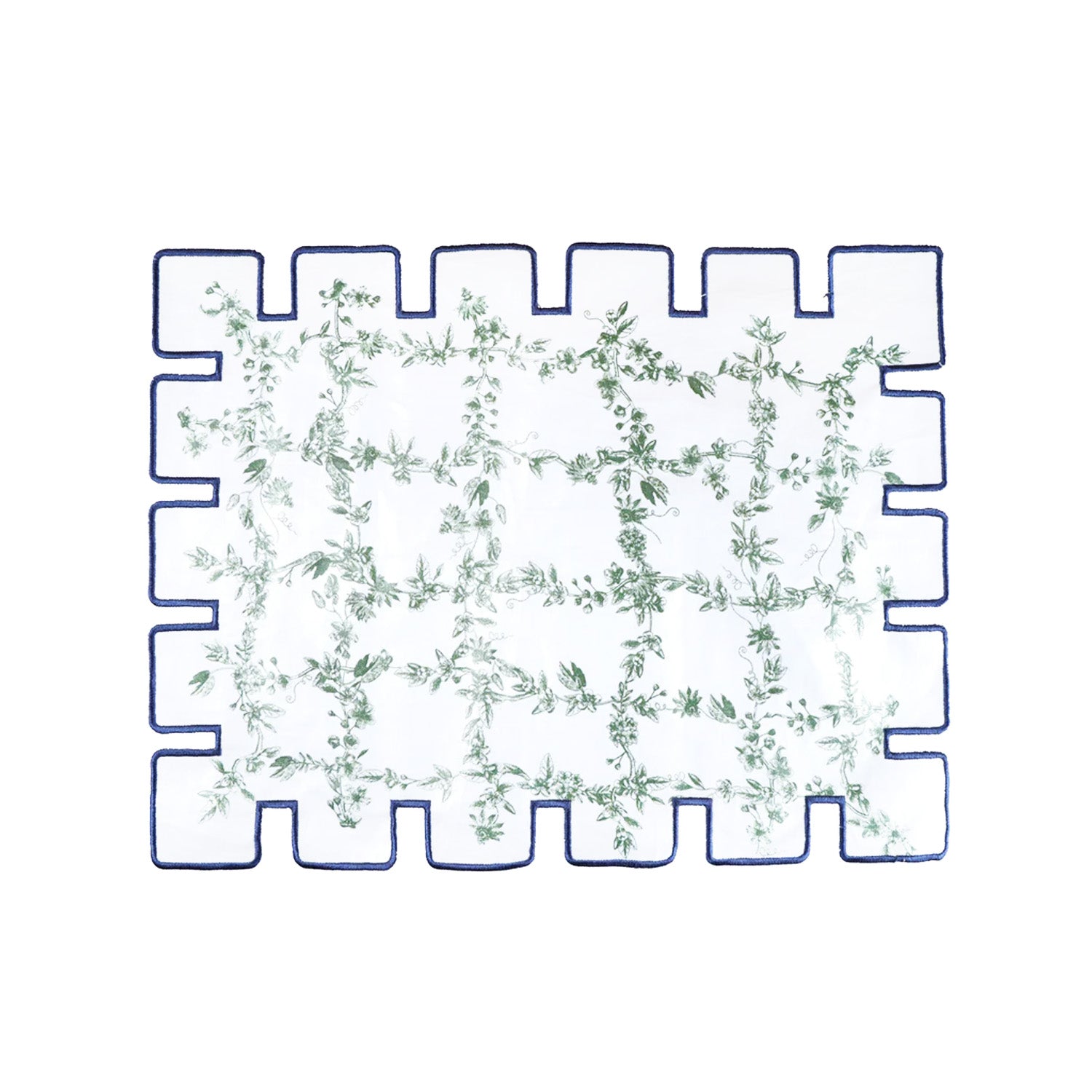 Jardin Linen Laminated Placemat- Blue & Green