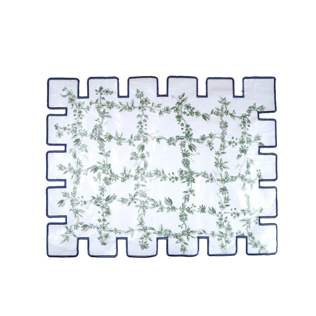 Jardin Linen Laminated Placemat- Blue & Green