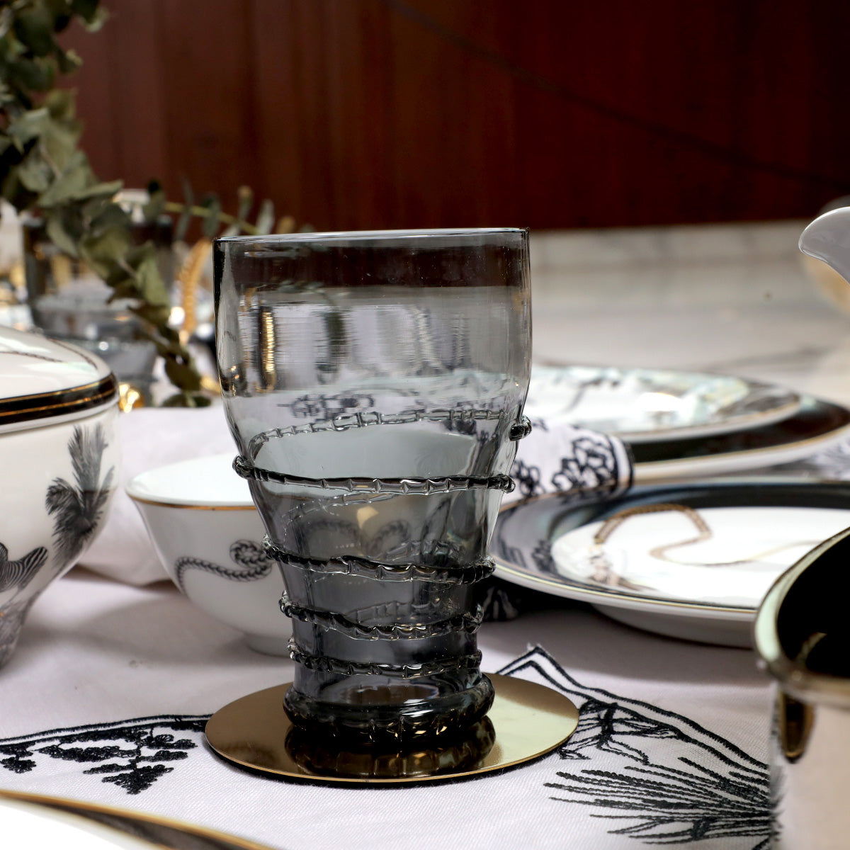 Safari Rope Drinking Glass- Black