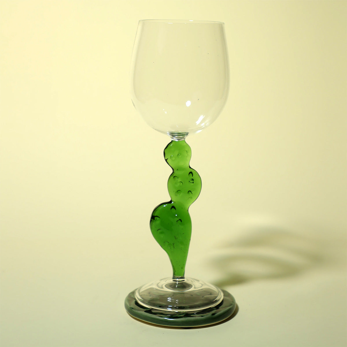 Mexican Wine Glass with Green Cactus