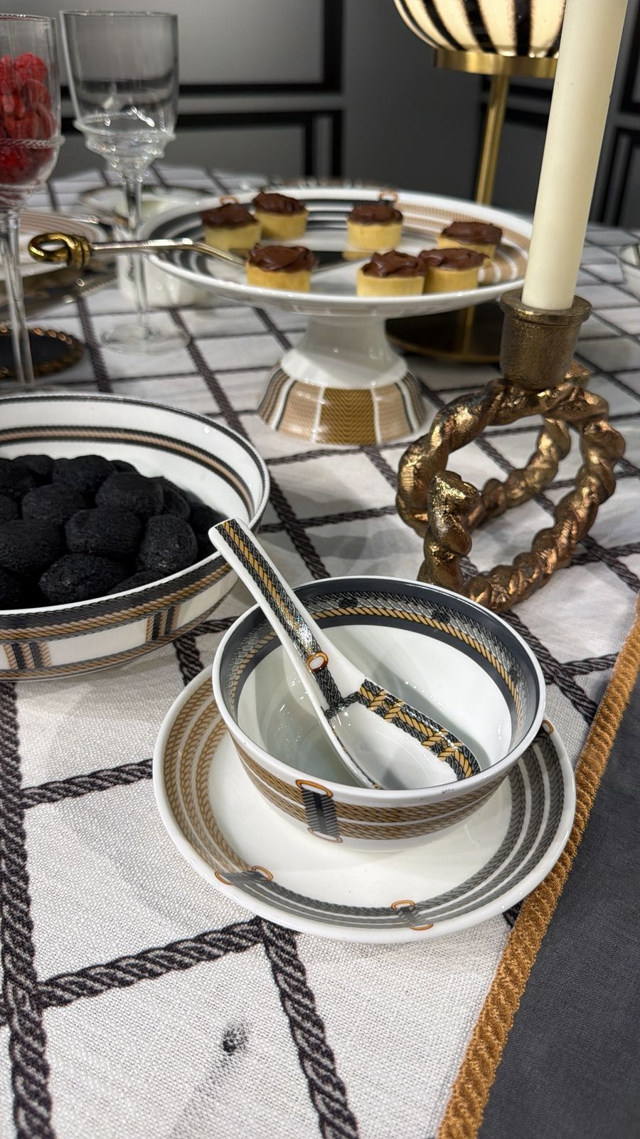 Cordage Soup Bowl with Spoon & Plate