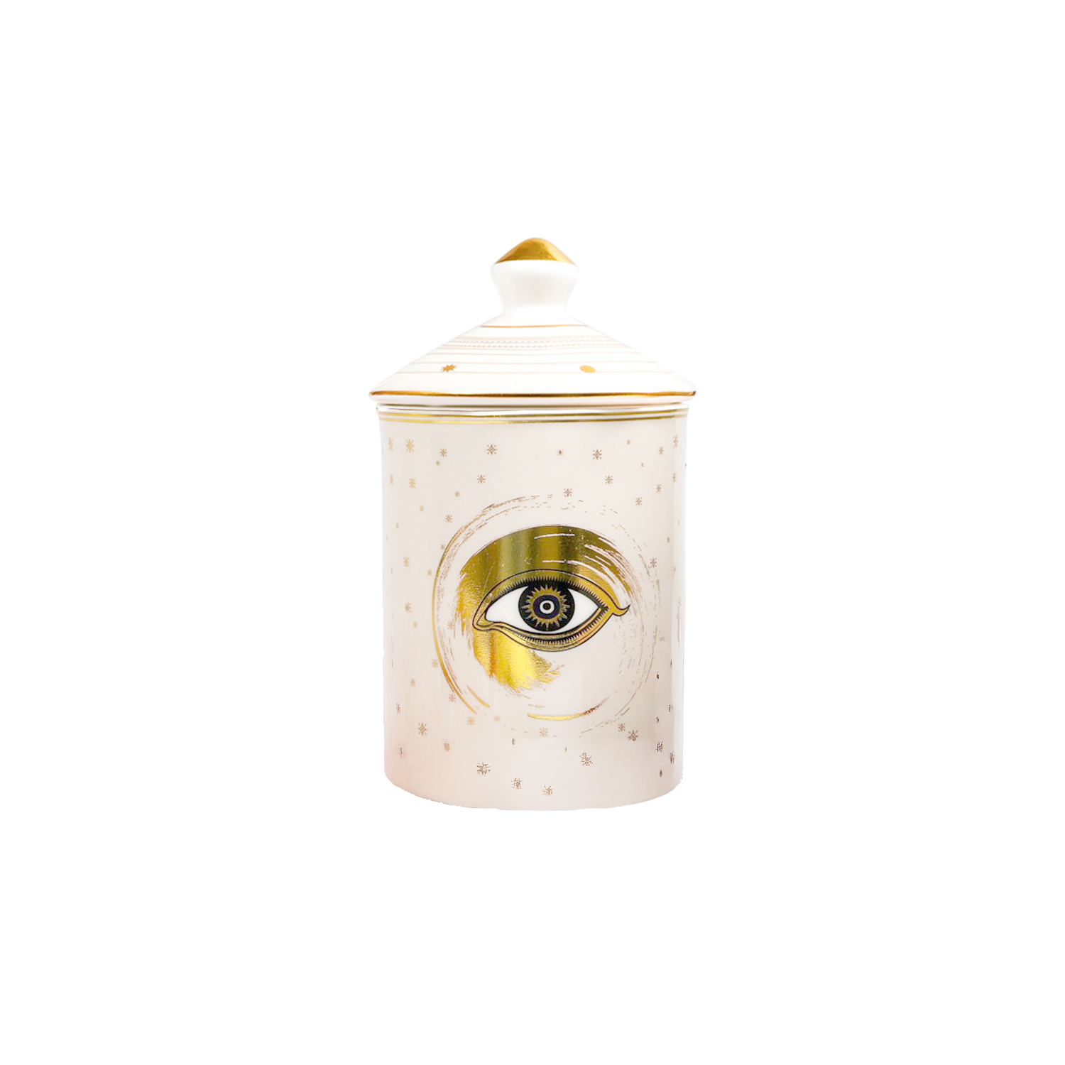 Evil eye Candleholder- Beige Gold eye