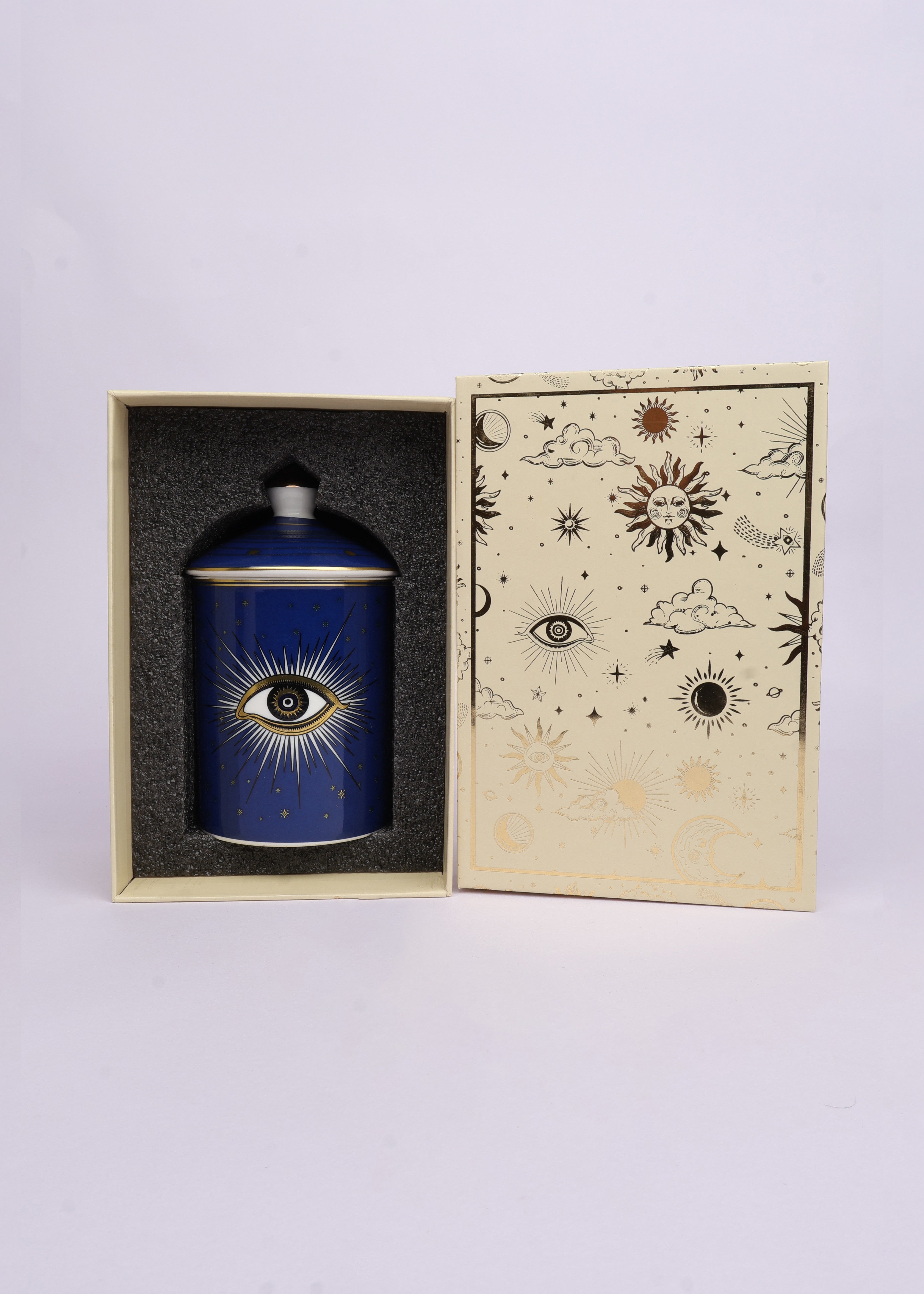 Evil eye Candleholder- Dark Blue Gold eye