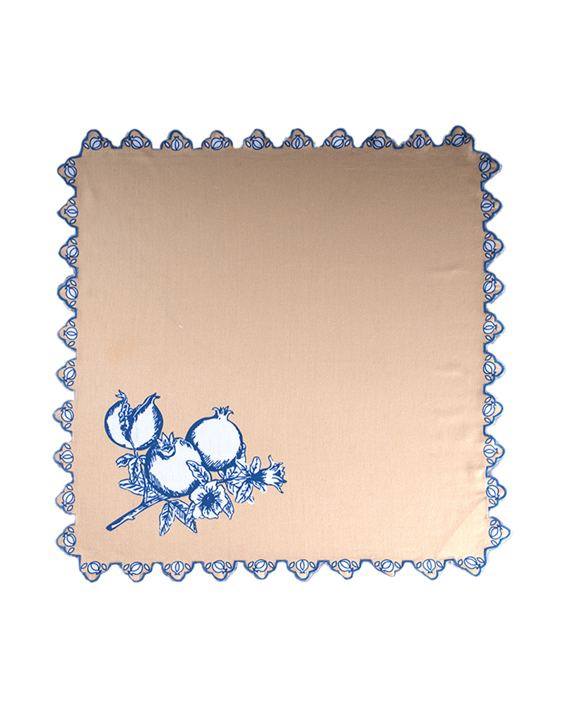 Chettinad Table Napkin- Taupe & Teal Blue