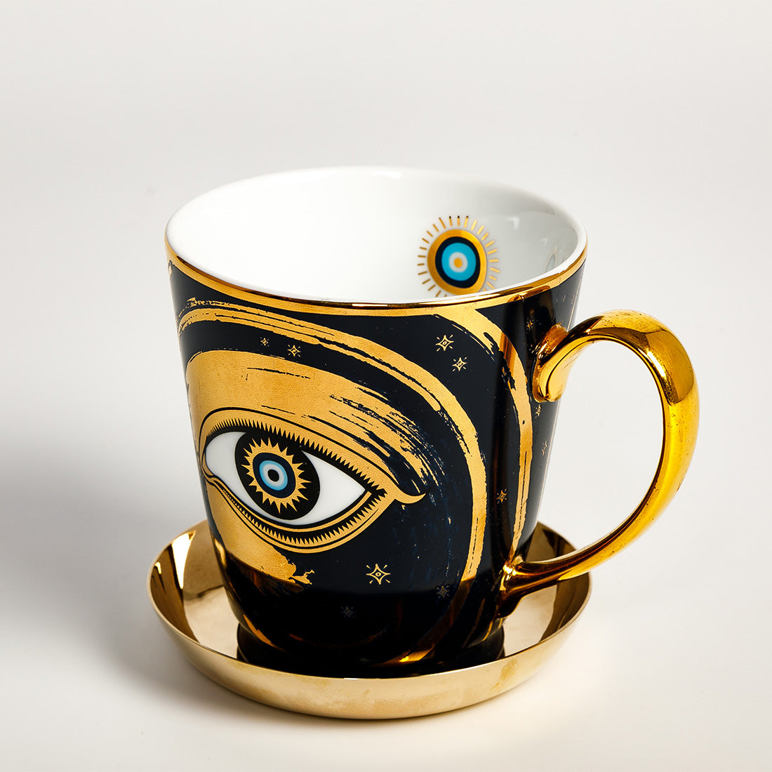 Evil Eye Coffee Mug with Kansa Dish