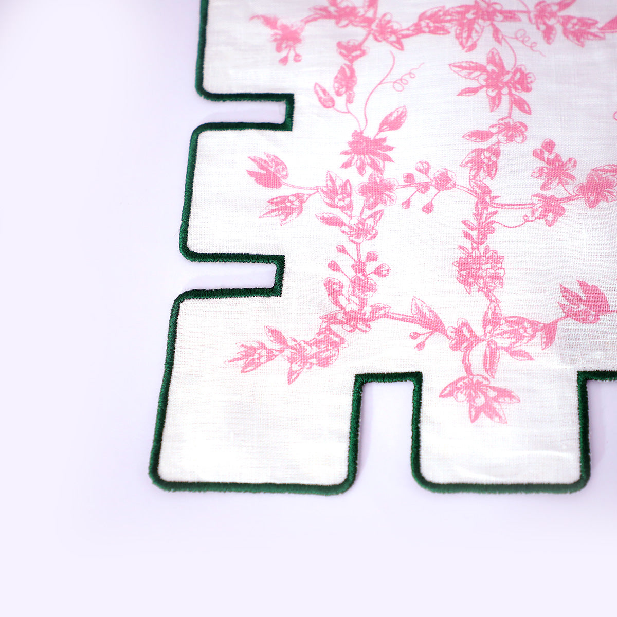 Jardin Linen Placemat- Green & Pink
