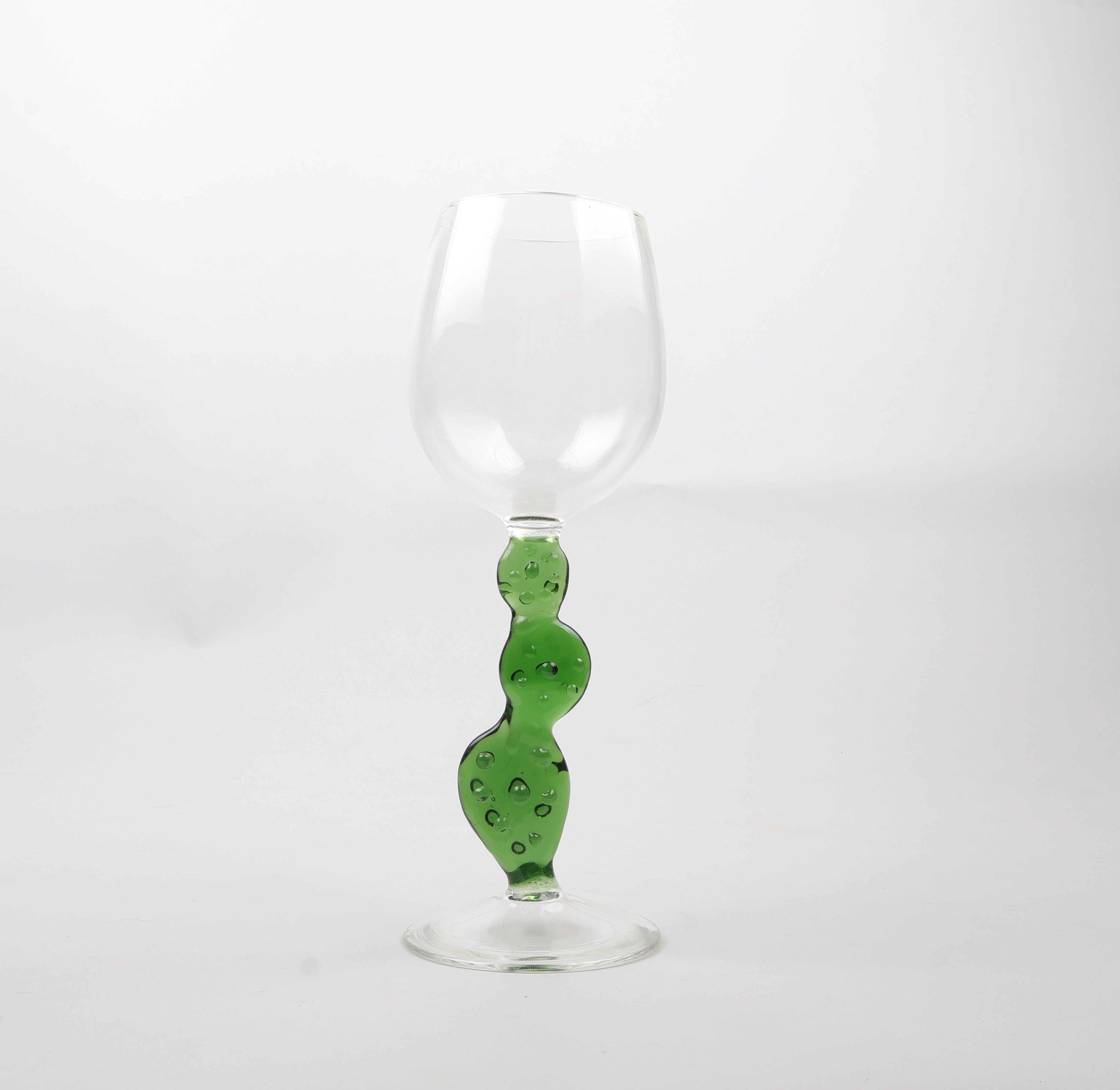 Mexican Wine Glass with Green Cactus