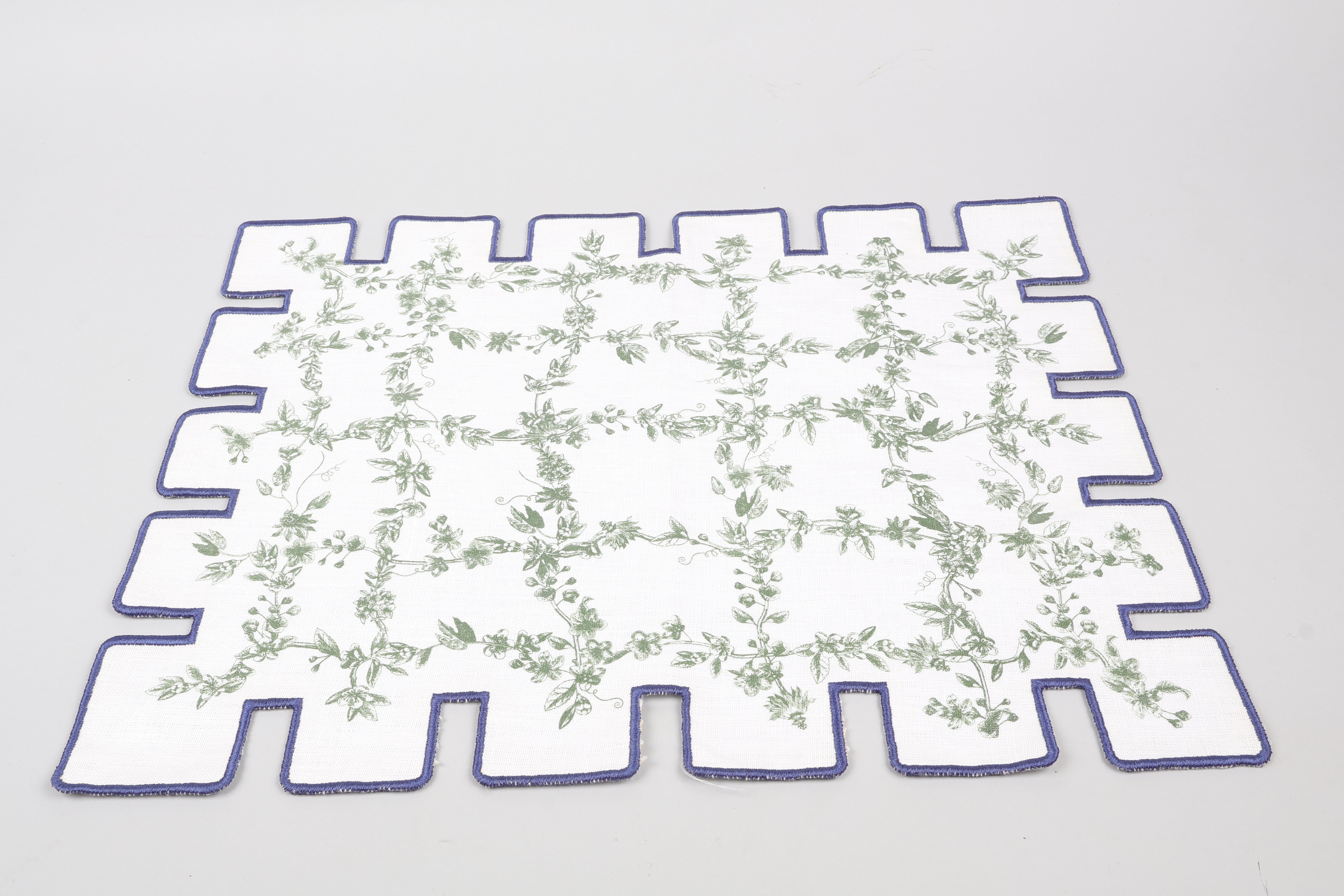 Jardin Linen Laminated Placemat- Yellow & Blue