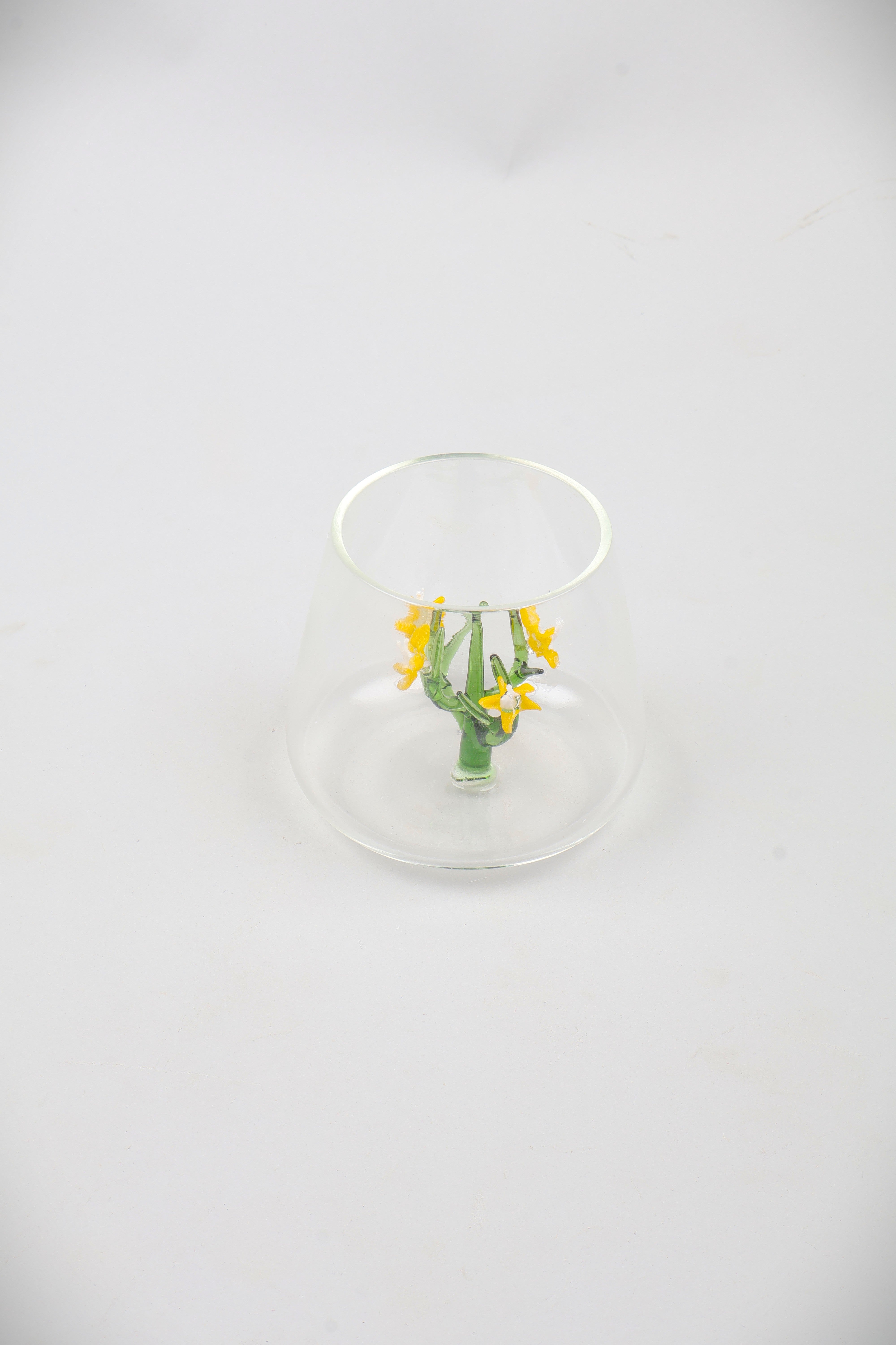 Jardin Drinking Glass Tumbler- Yellow