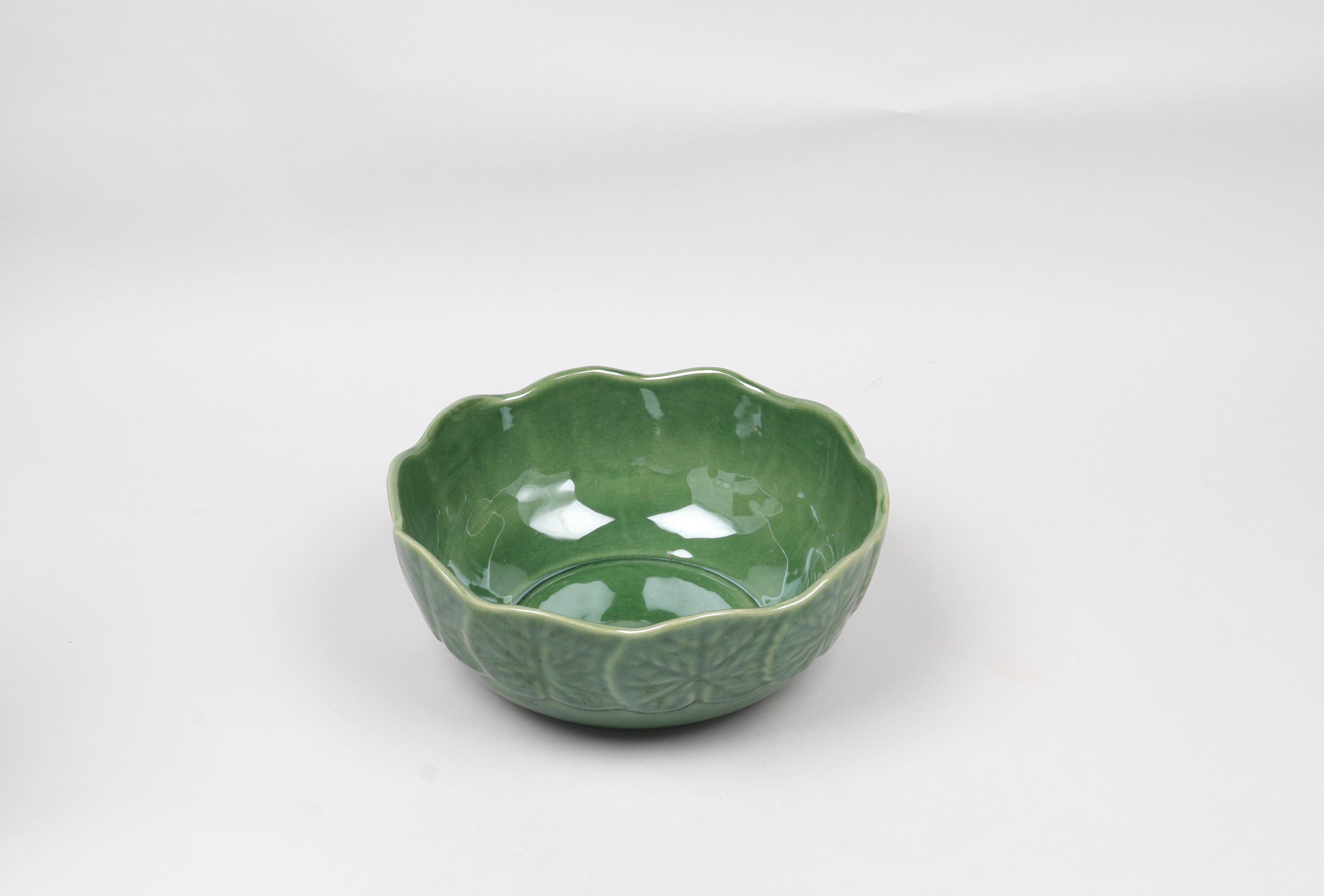 Mexican clay green Serving bowl large