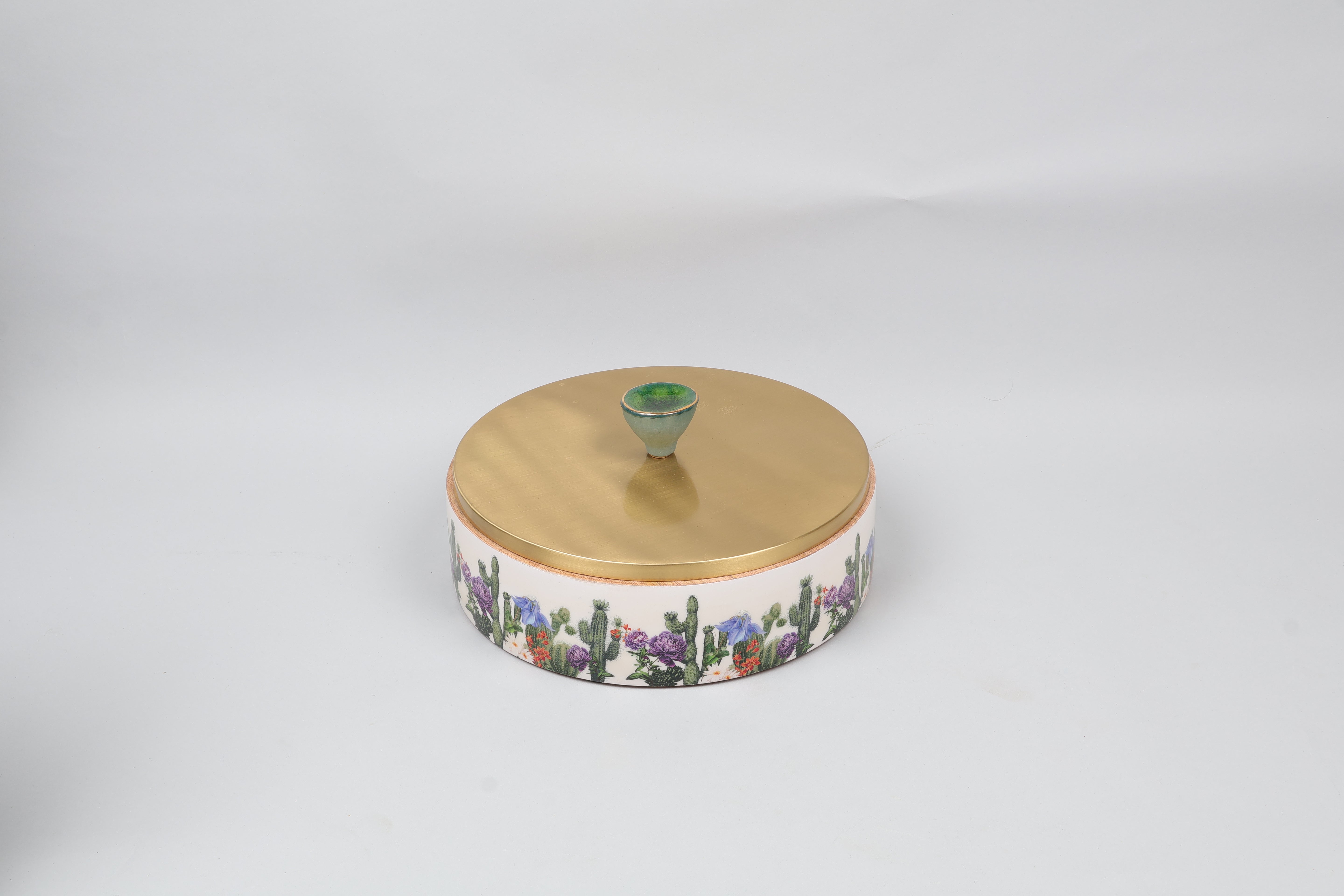 Mexican Wooden Roti Box with Metal Lid