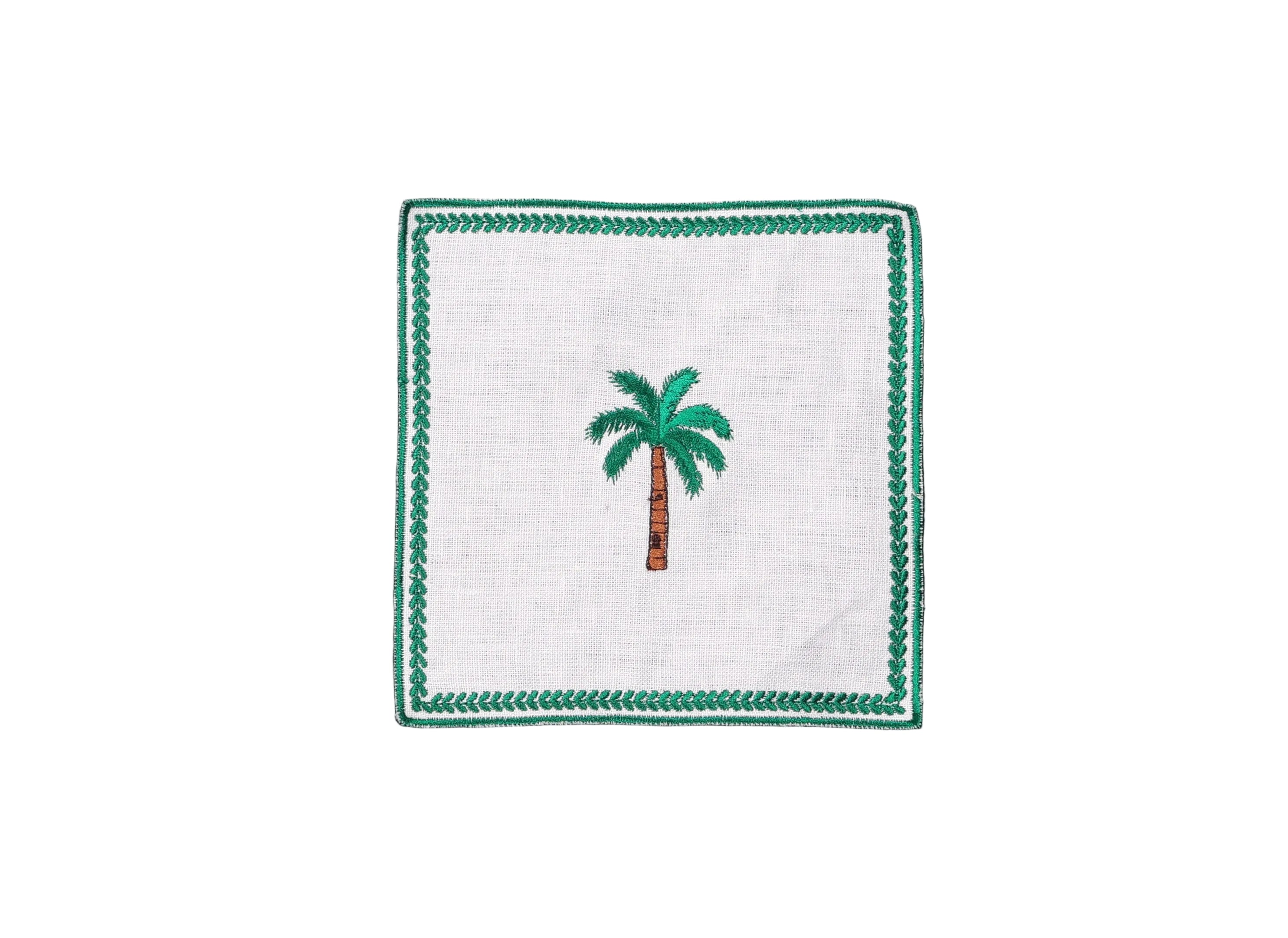 Tenkaya White Green Cocktail Napkin
