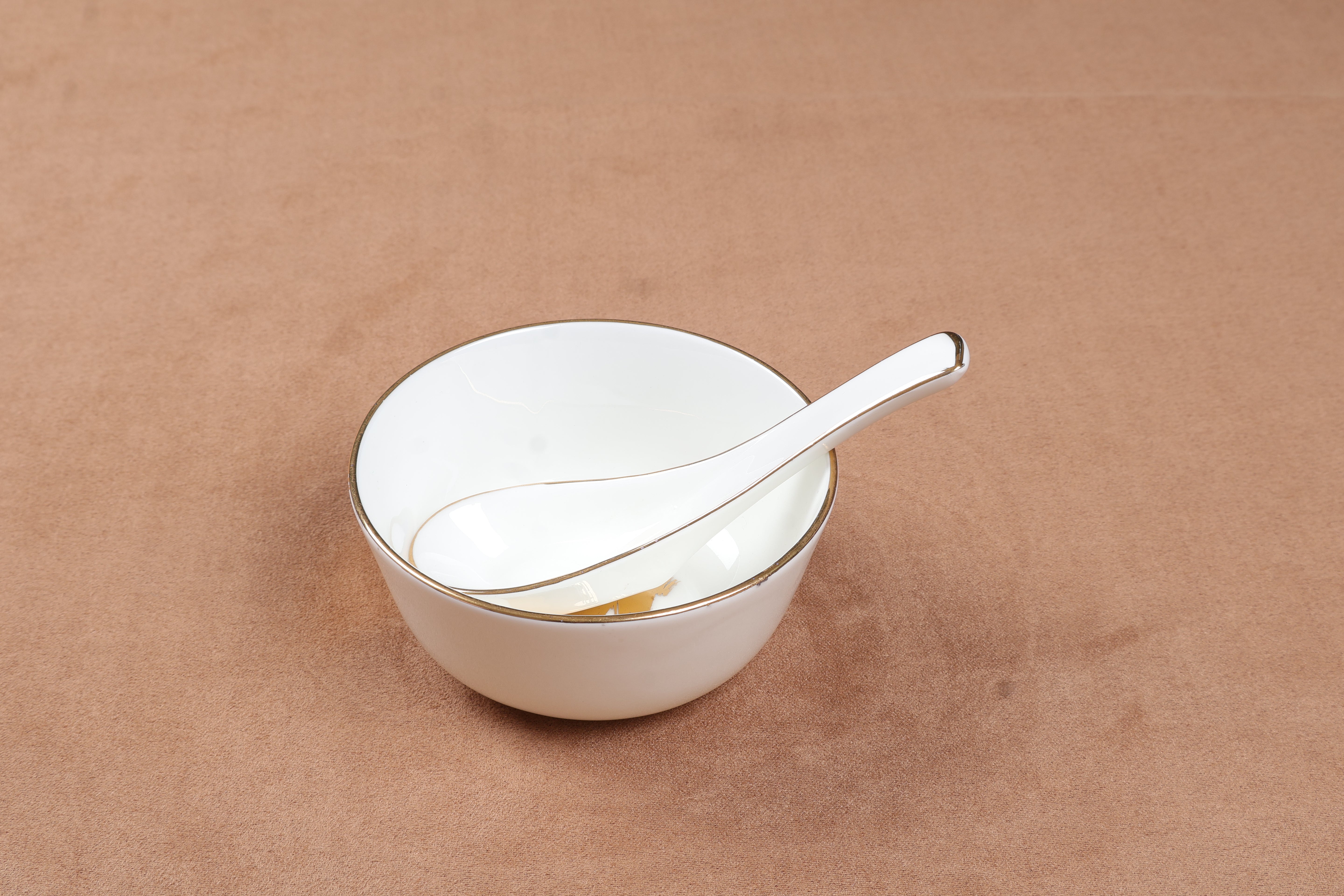 Identity soup bowl with spoon