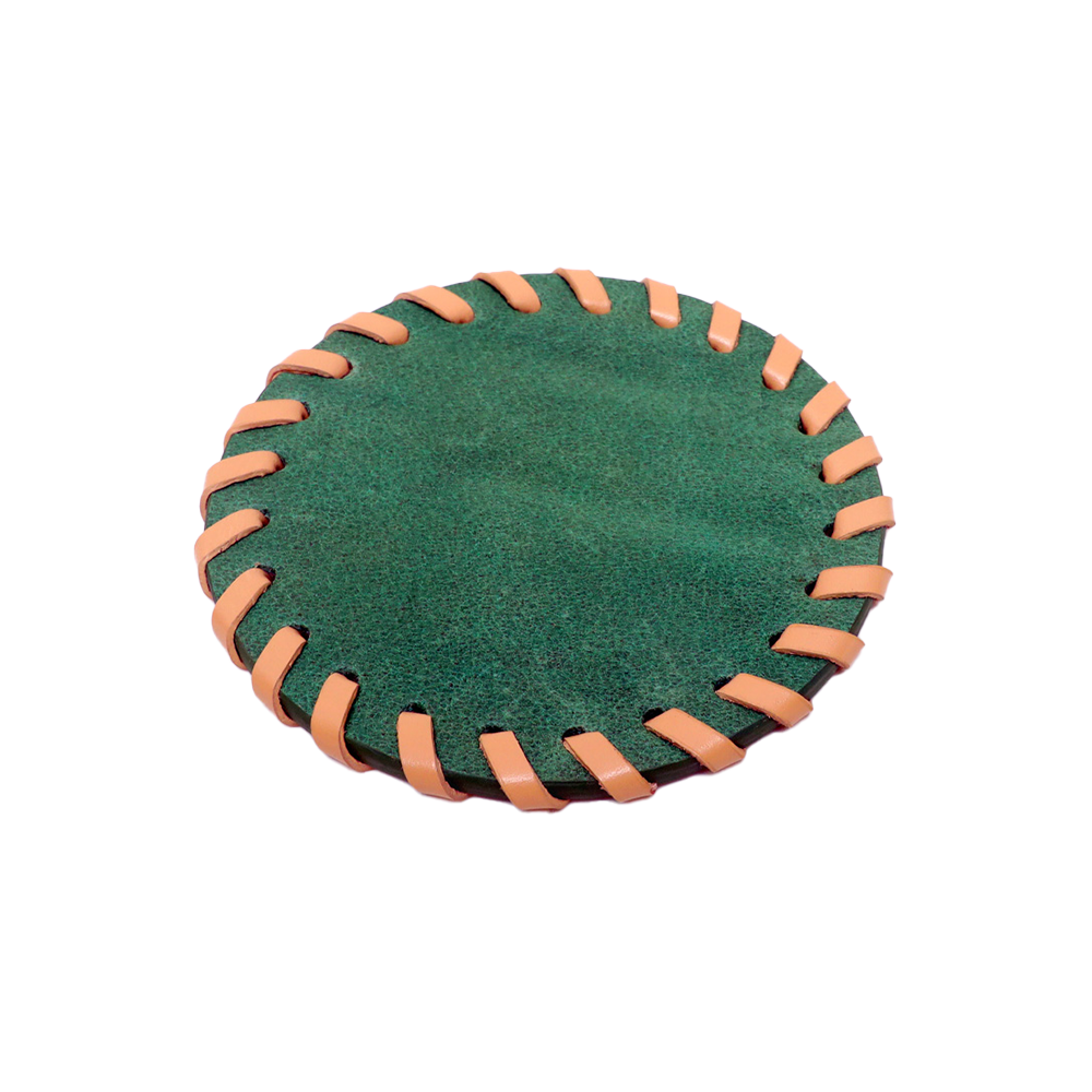 Jardin Leather Coaster Set of 4- Green