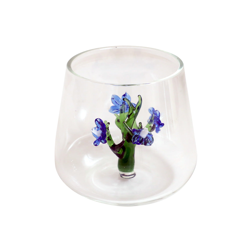 Jardin Drinking Glass Tumbler- Blue