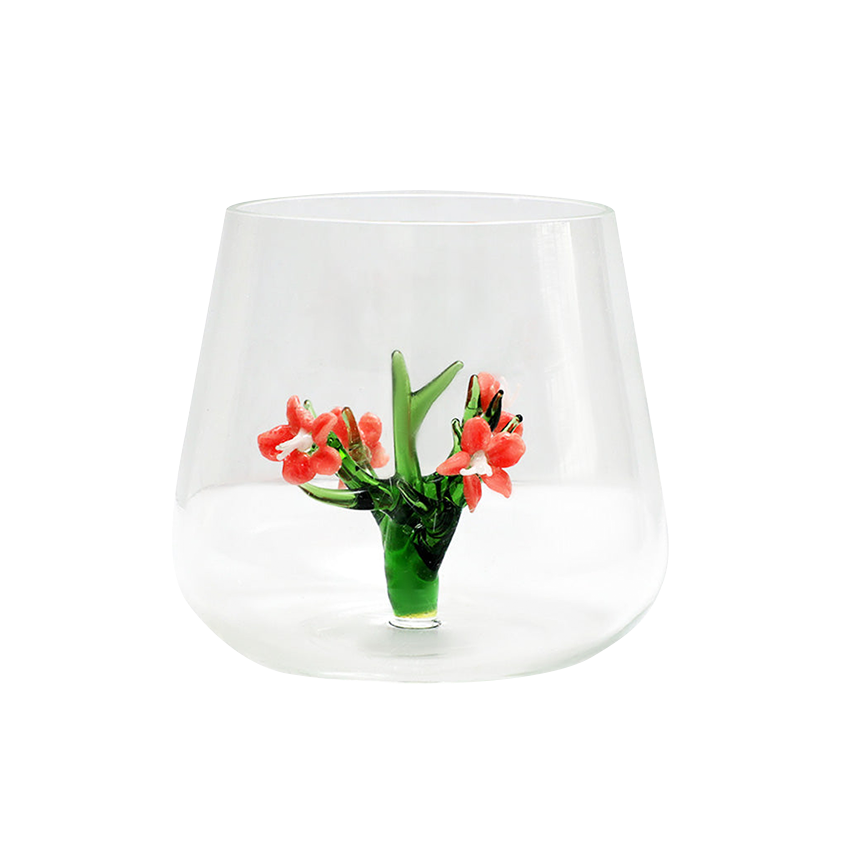 Jardin Drinking Glass Tumbler- Pink