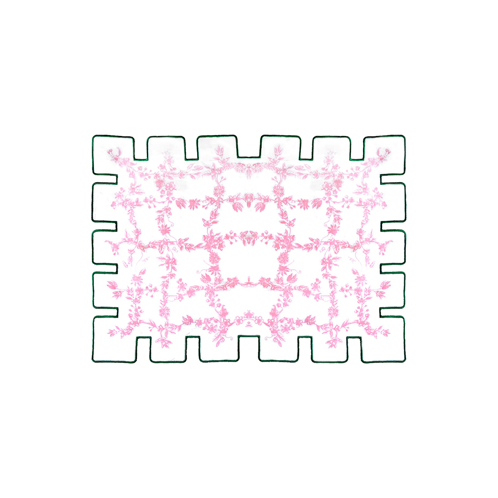 Jardin Linen Placemat- Green & Pink