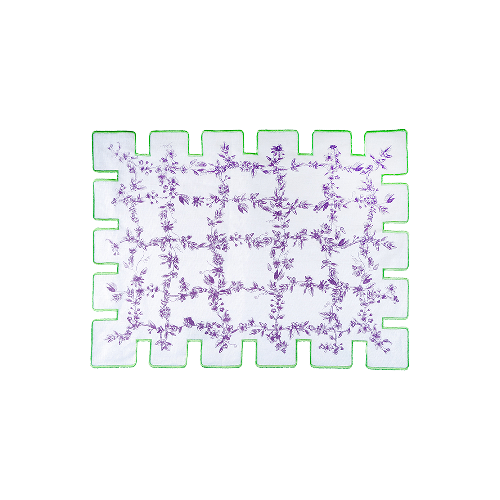 Jardin Linen Placemat- Purple & Light Green