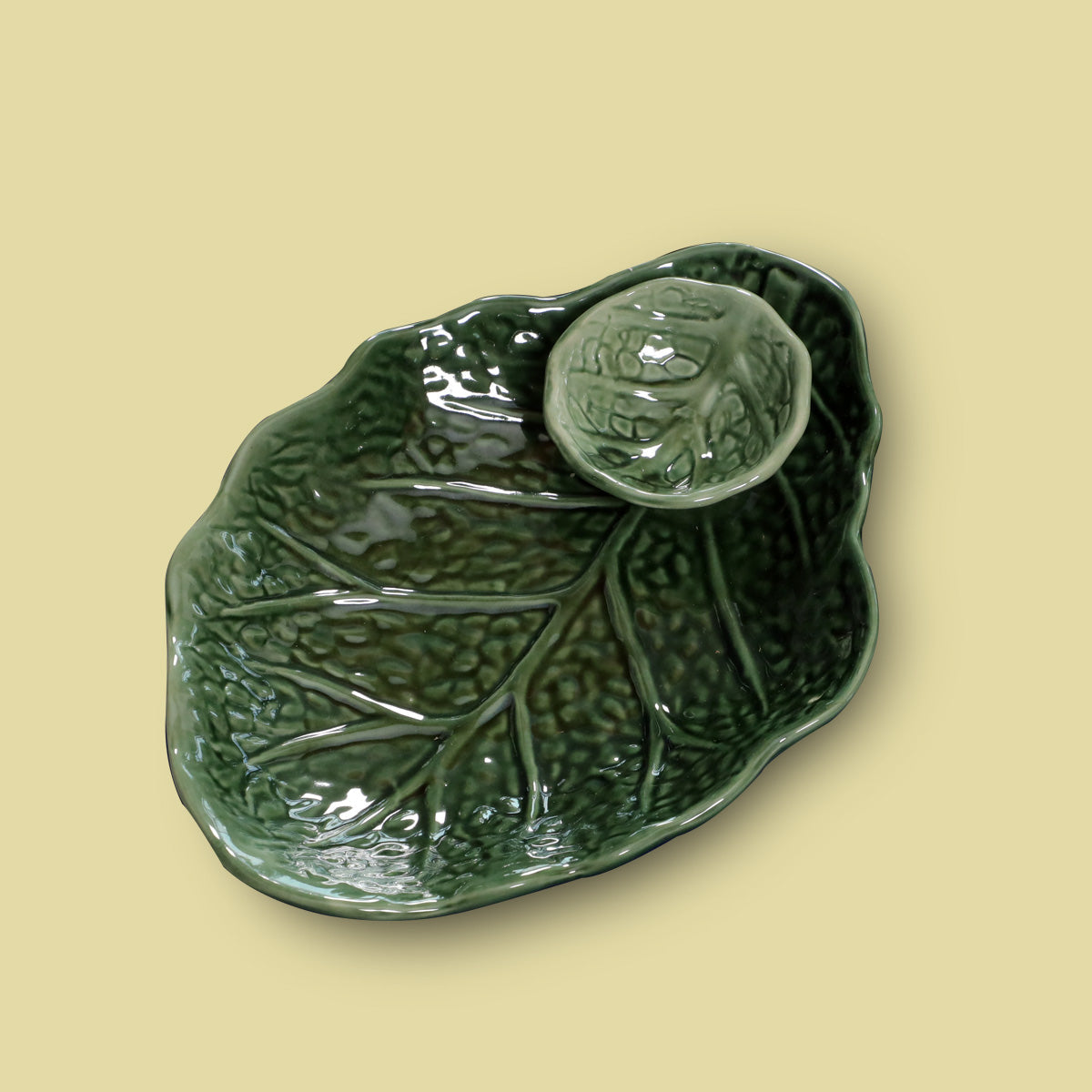 Mexican leaf shaped dip platter