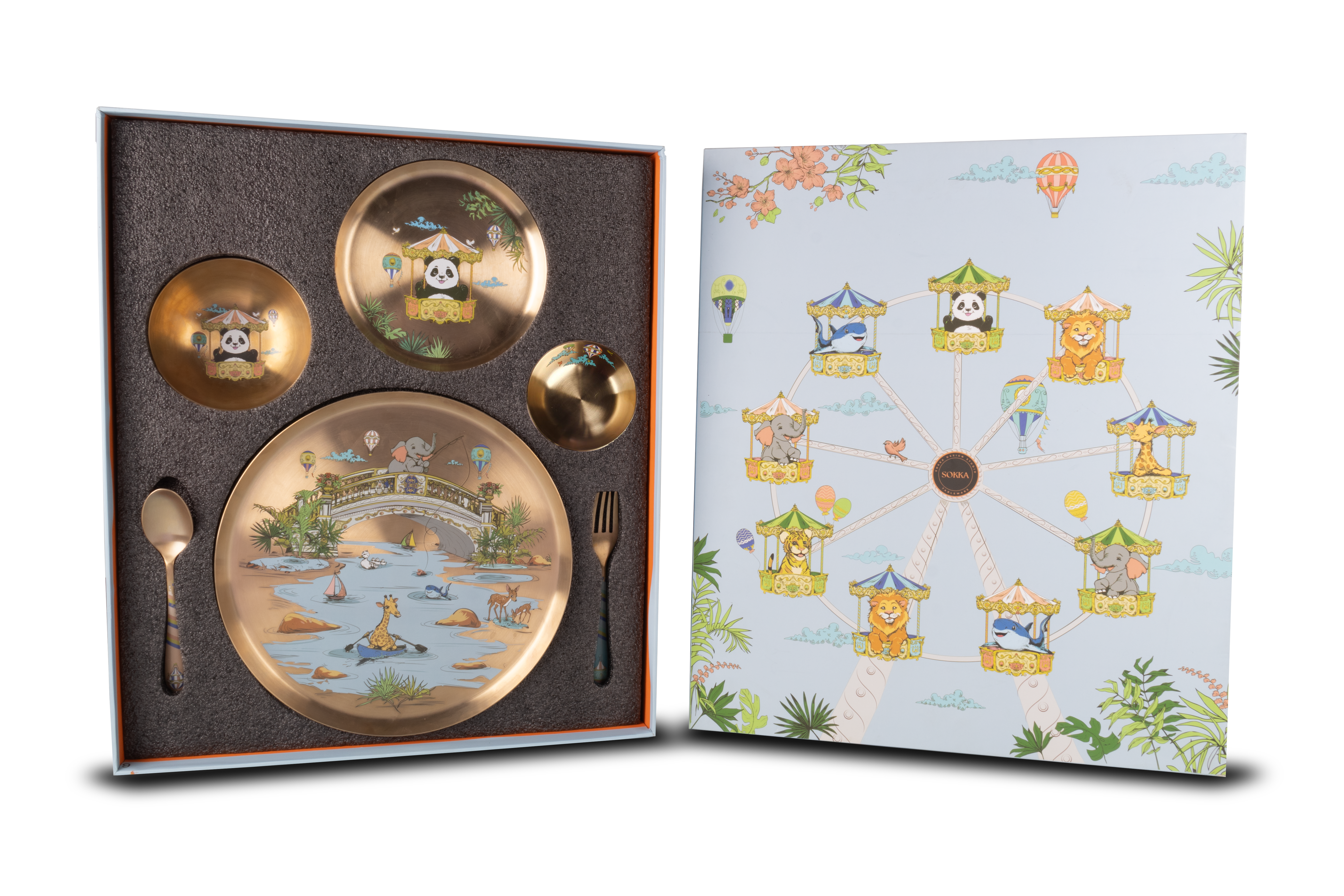 Kansa Children’s collection Set of 6- Bridge & Panda