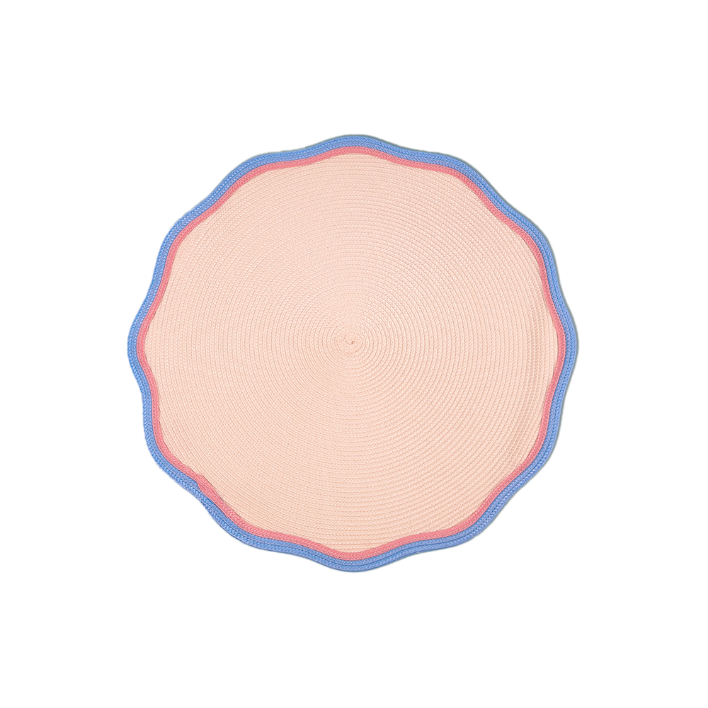 Scallop Water resistant placemat- Pink & blue