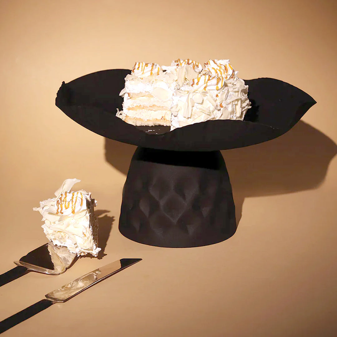 Safari Black Cake Stand with Cutlery