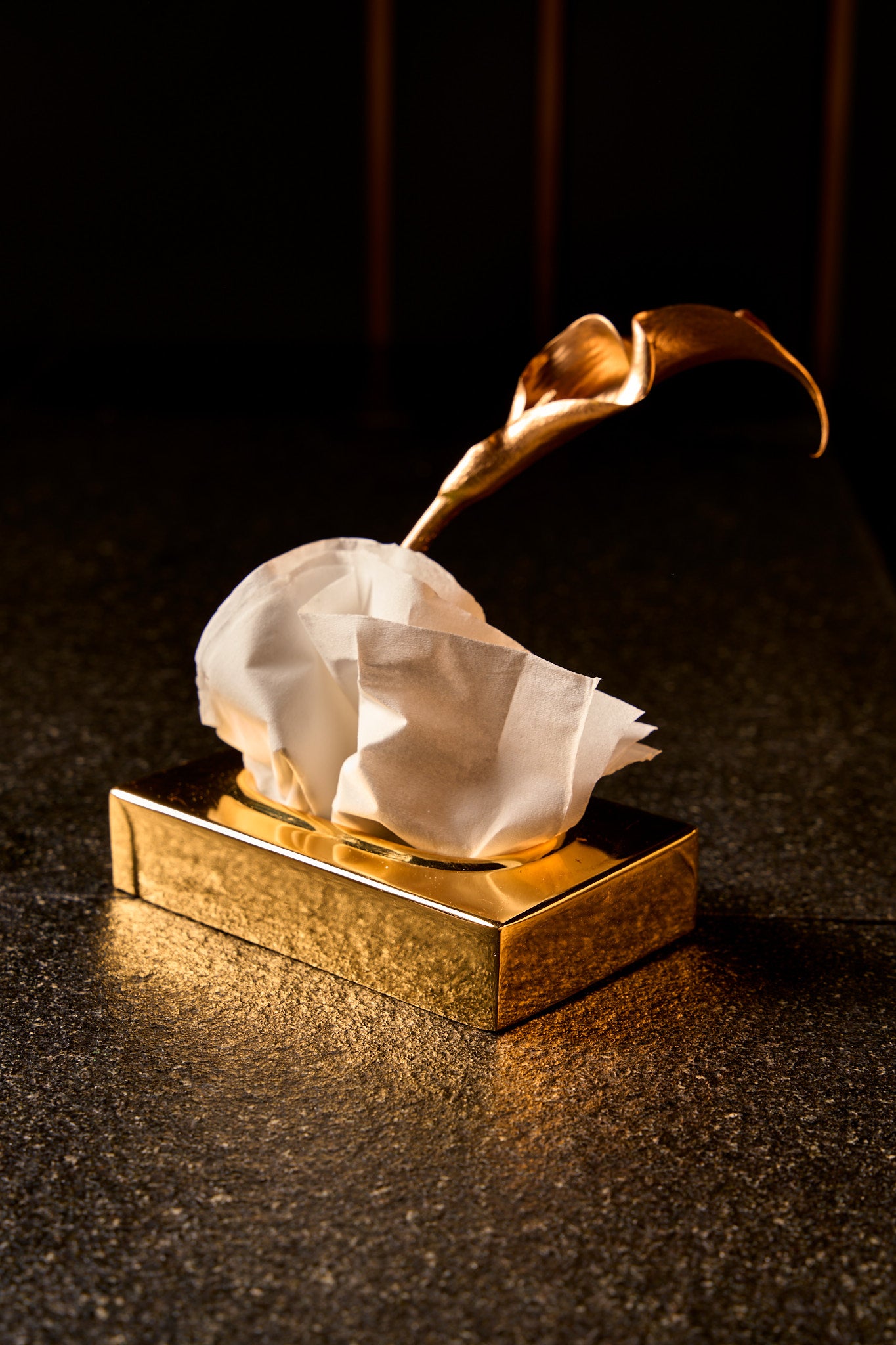 Mini Metal Tissue Holder- Gold