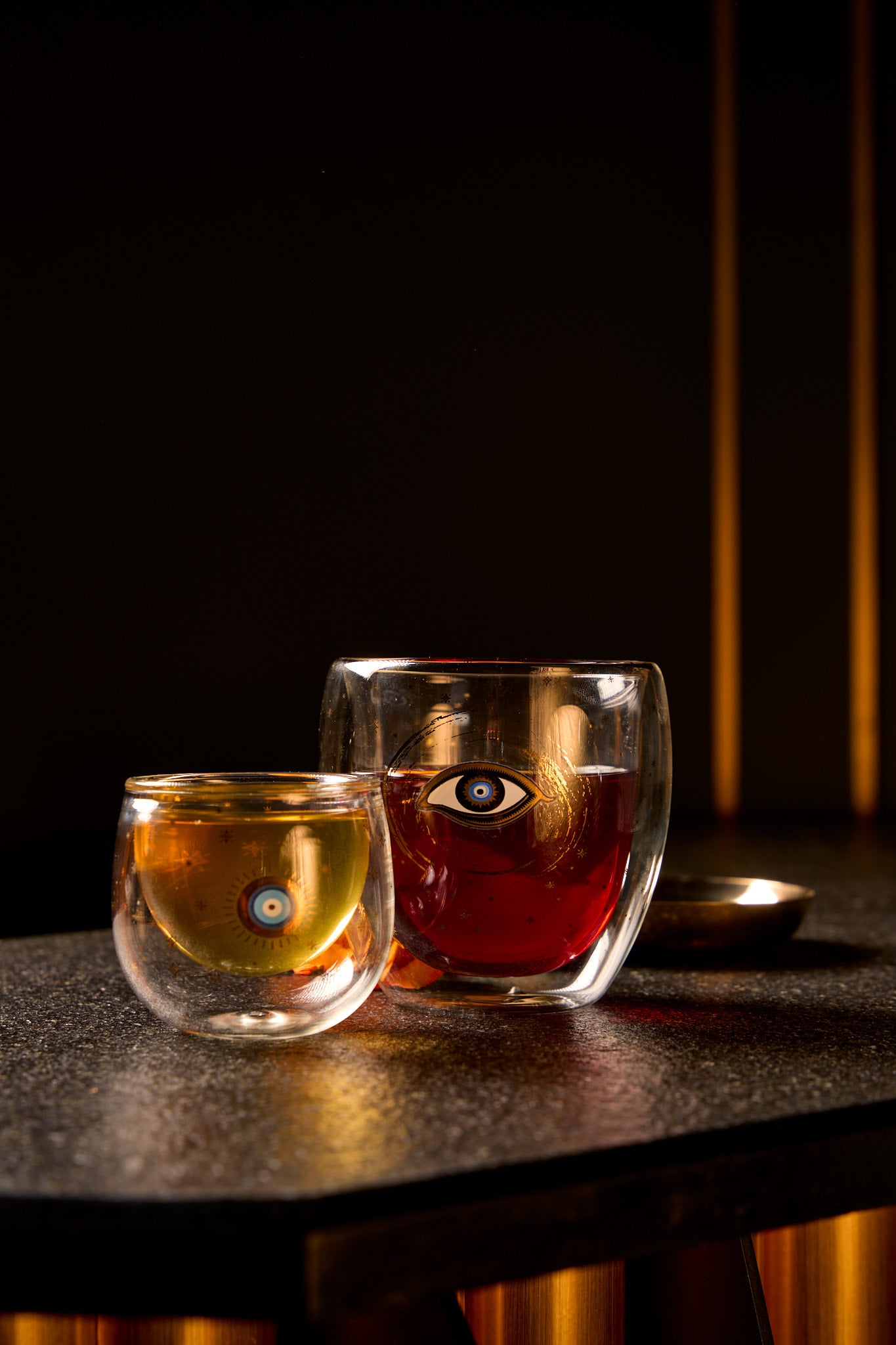 Evil Eye Double Walled Glass without Handle (Set of 2)