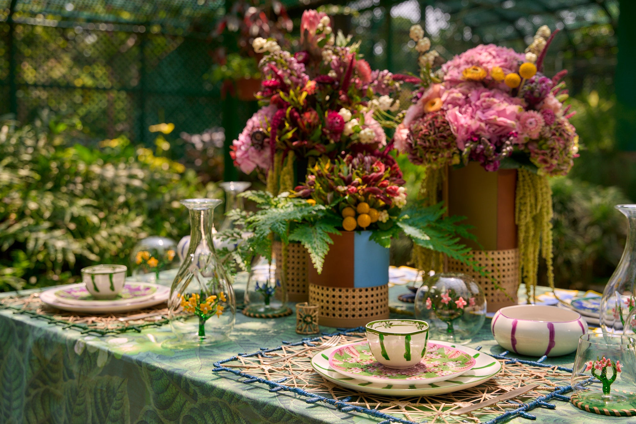 Jardin Drinking Glass Tumbler- Pink