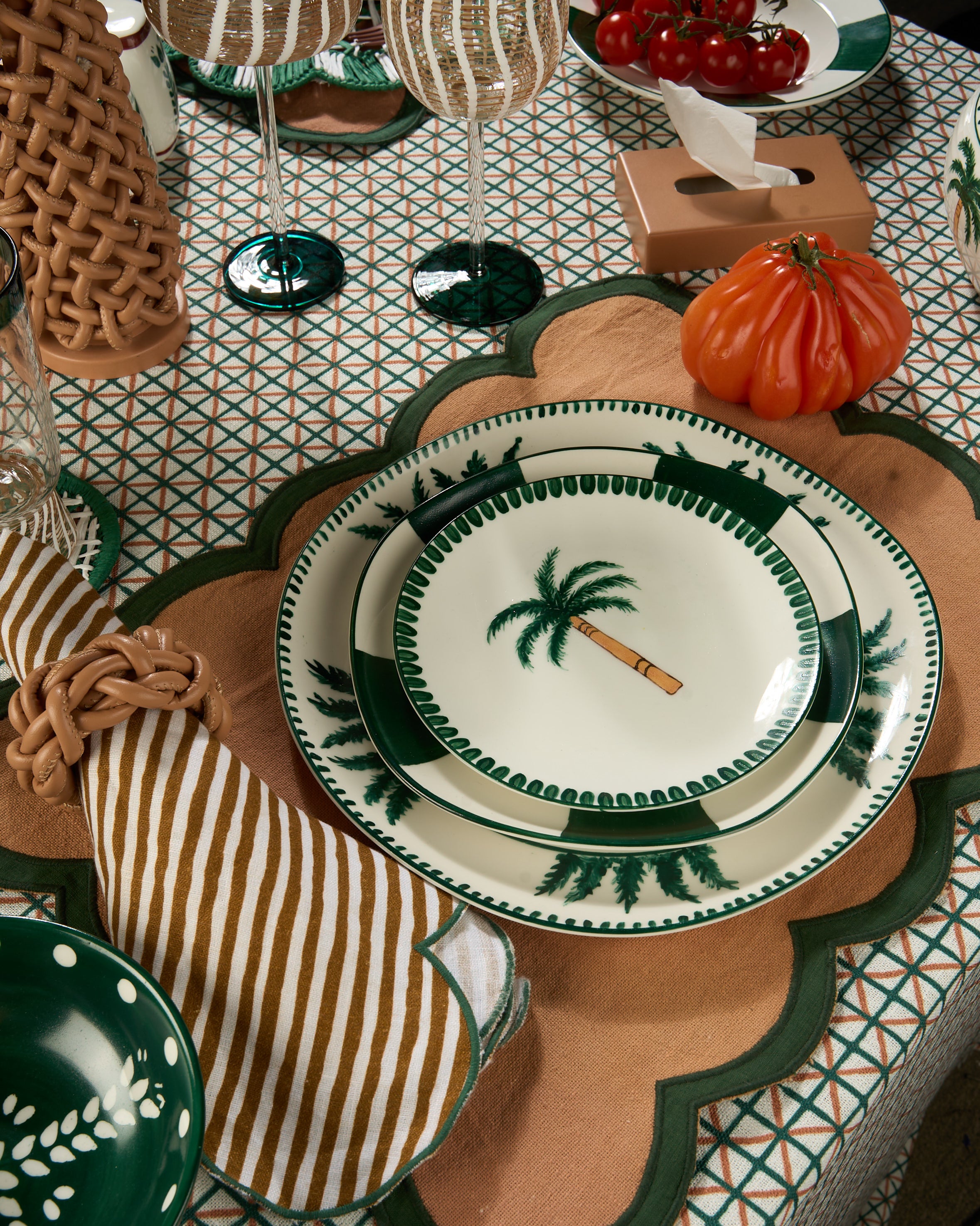 Tenkaya Taupe Green Placemat