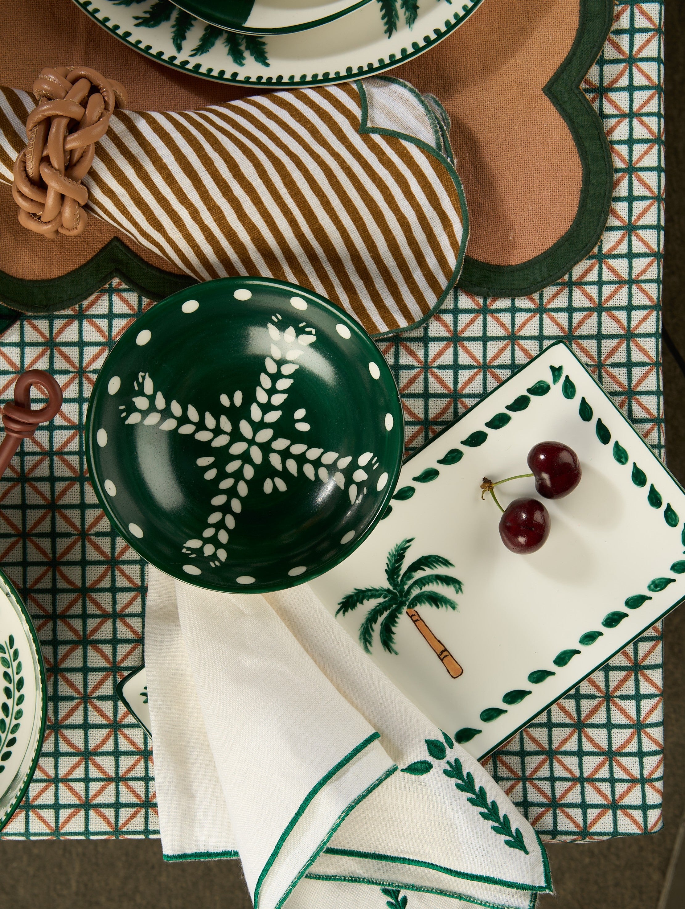 Tenkaya White Green Napkin