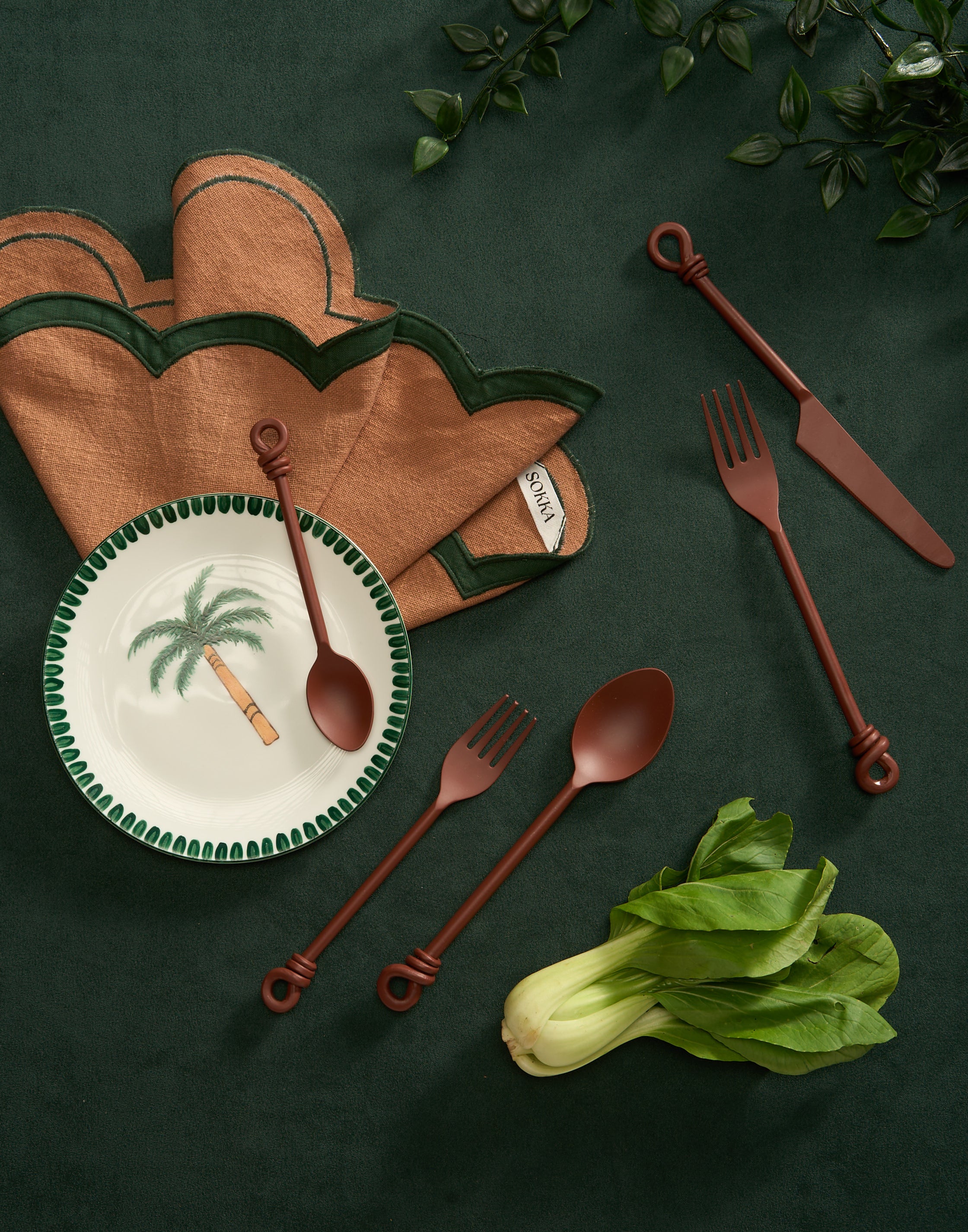 Tenkaya Taupe Green Placemat