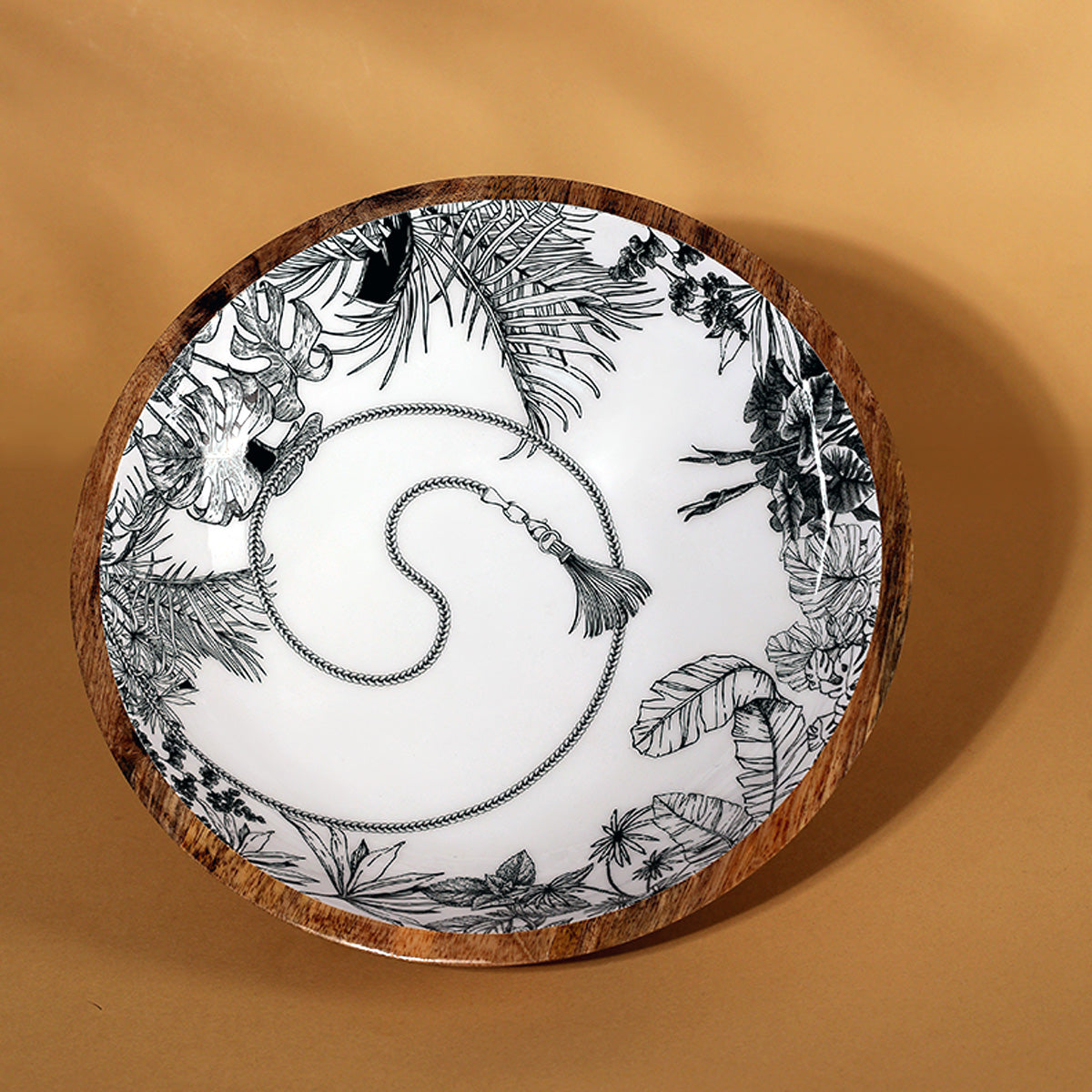 Safari Solid Wood Salad Bowl with fork