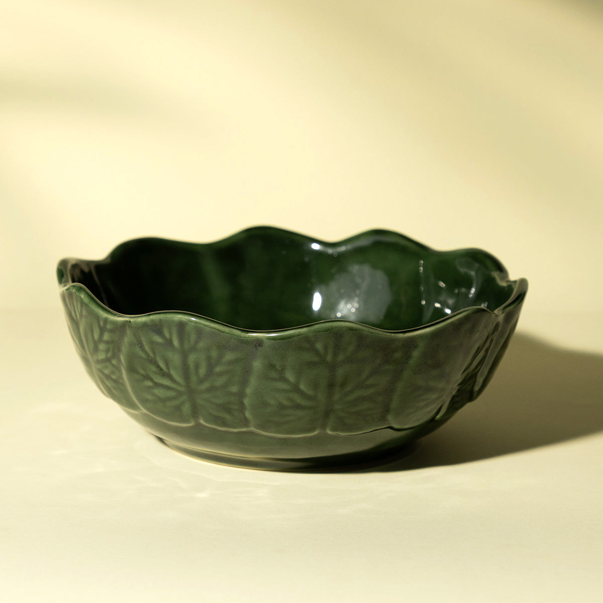 Mexican clay green Serving bowl large