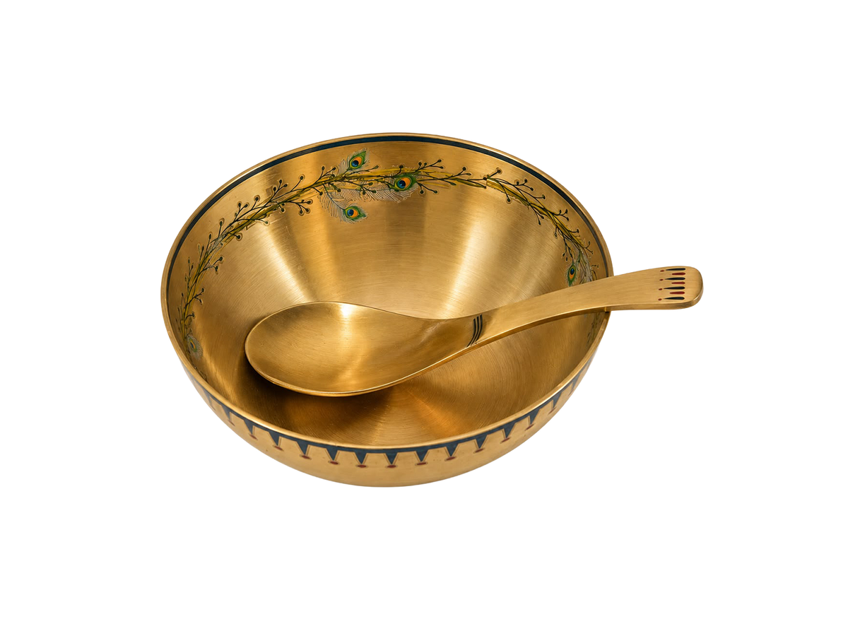 Kansa Ramya Soup Bowl with spoon