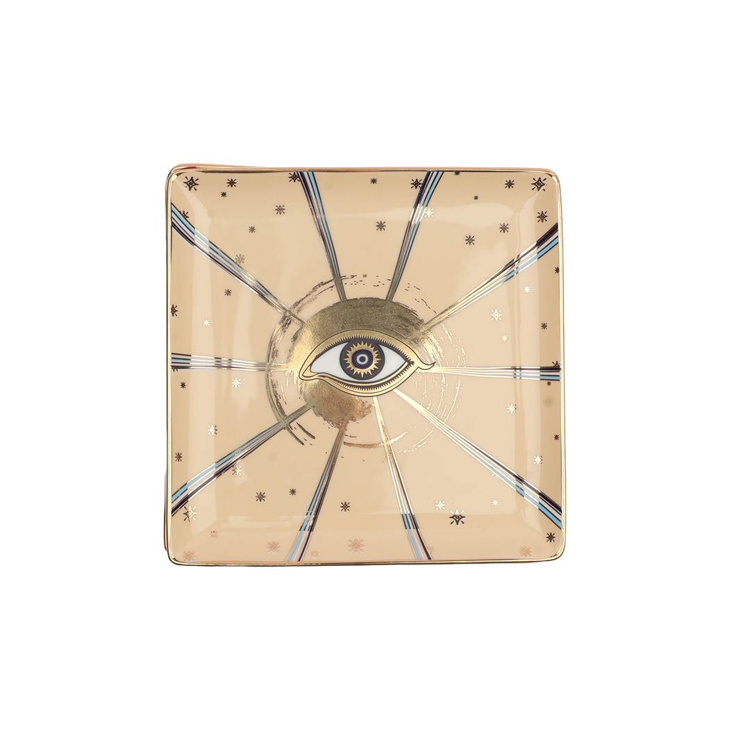 Evil Eye Snack Plate- Beige