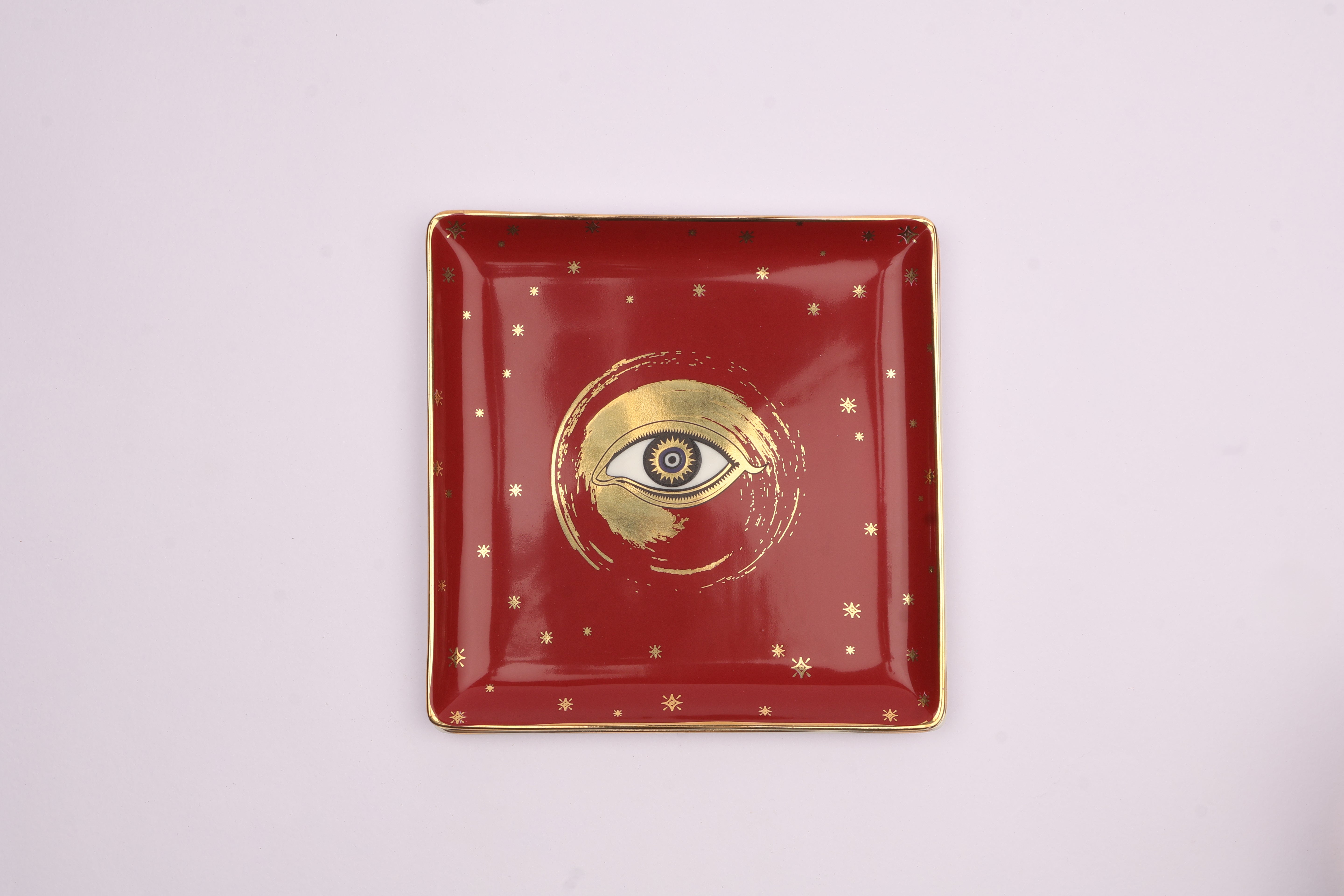 Evil Eye Snack Plate- Maroon