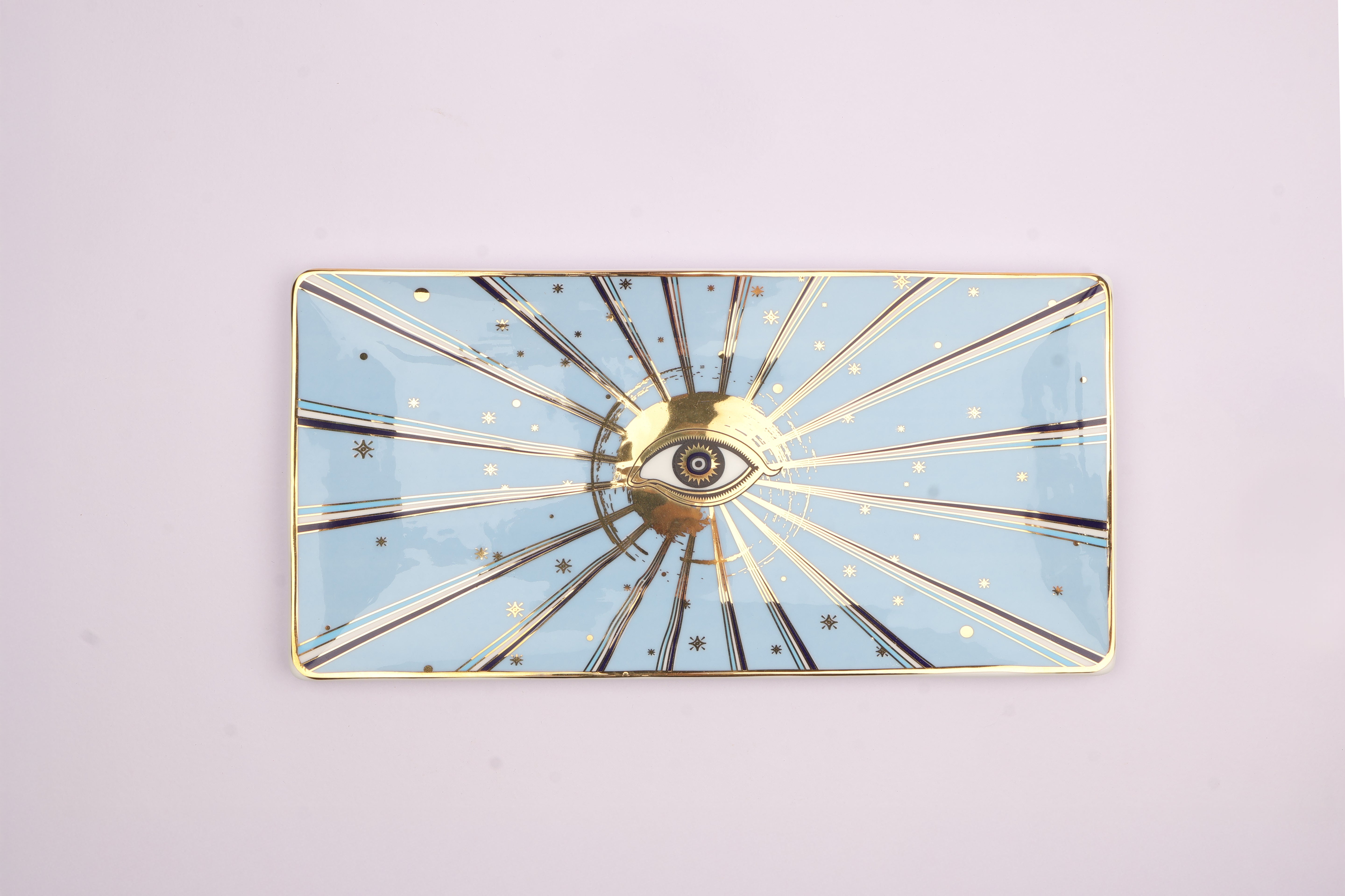 Evil Eye Rectangular platter skyblue