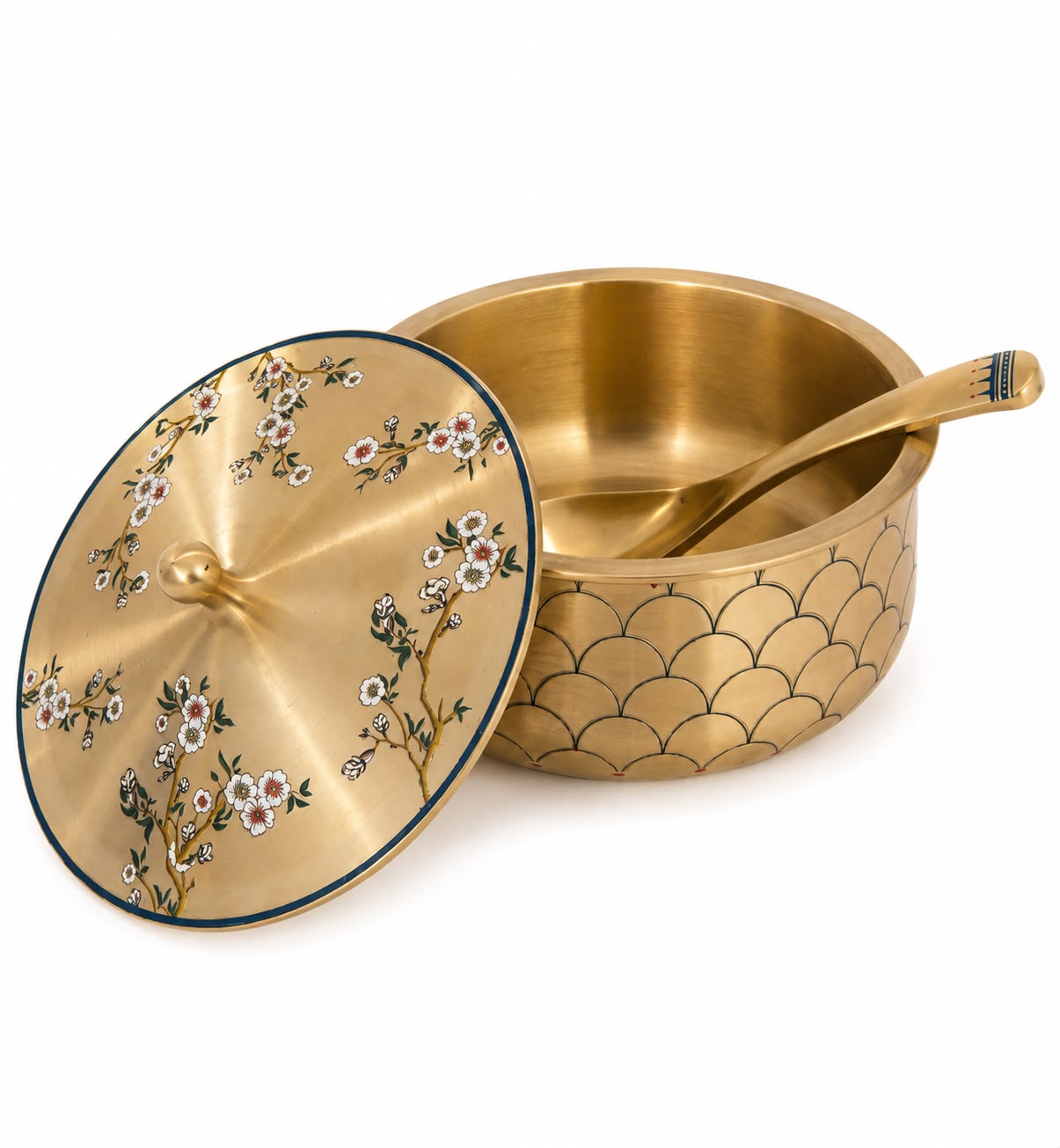 Kansa Ramya Serving Bowl with Lid 4"