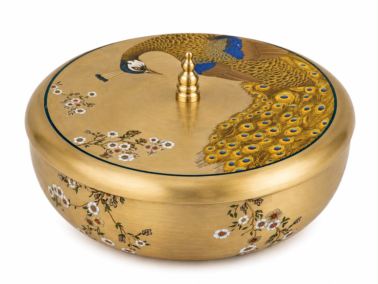 Kansa Ramya Serving Bowl with Lid 8"