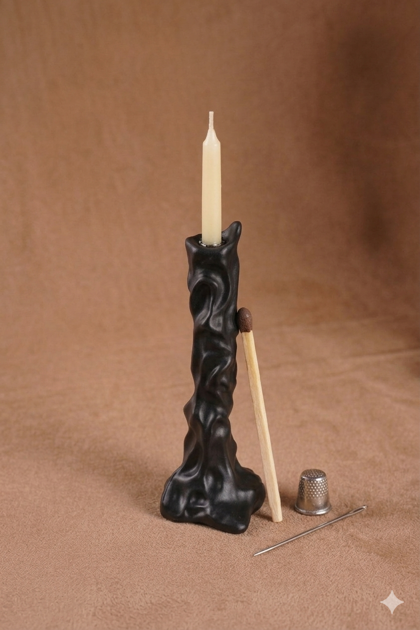 Small black candle stand - Sokka Tableware